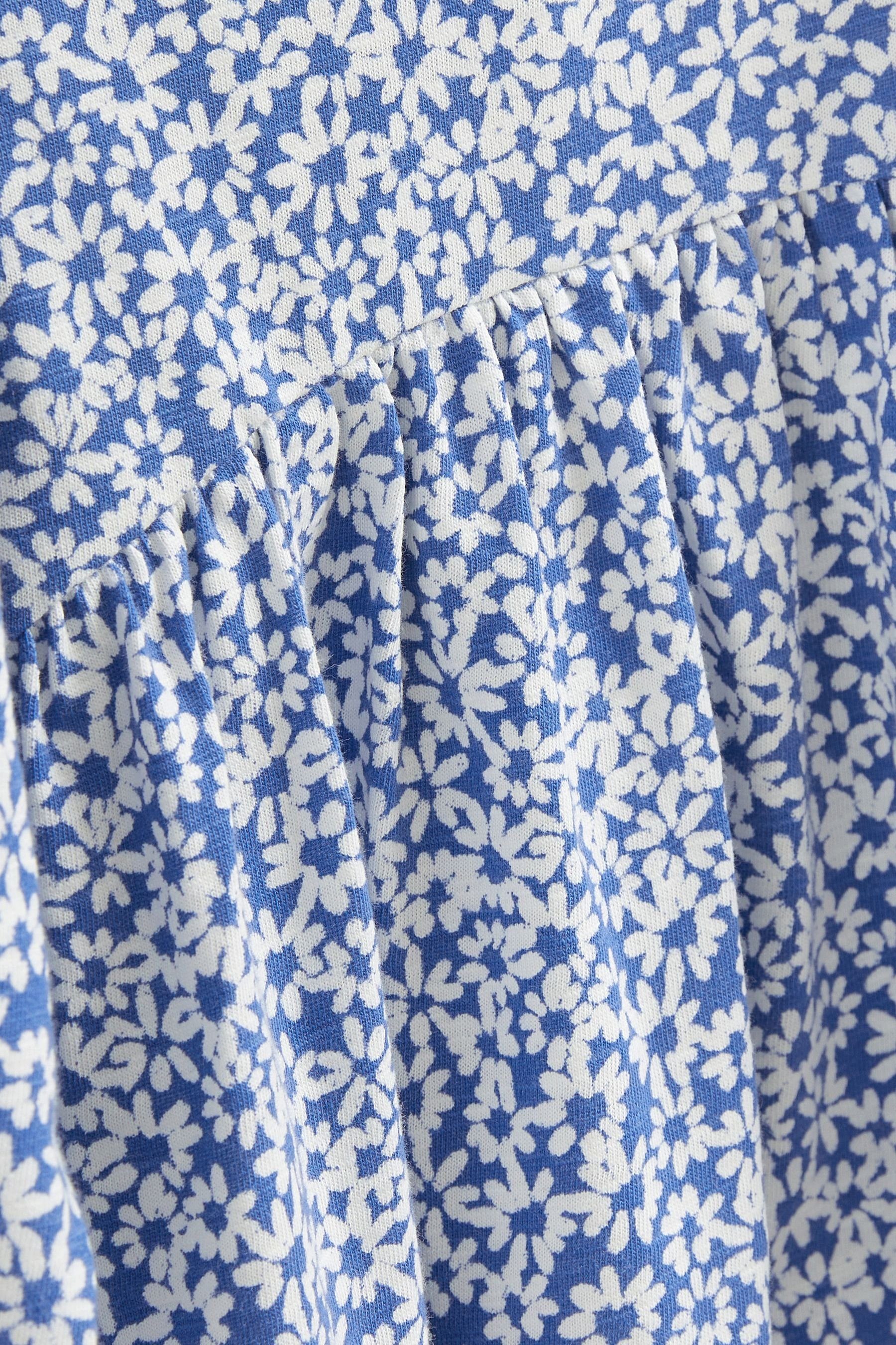 Daisy Print Flower Blue/White (1-tlg) Next Langärmeliges Jerseykleid Jerseykleid