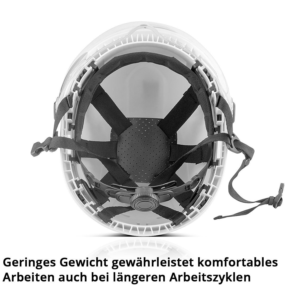 STAHLWERK Schutzhelm mit Visier EN397 EN166 Forsthelm Sicherheitshelm Augenschutz PSA (Packung, 1-tlg., Einzelartikel), integrierten Stirnpolster