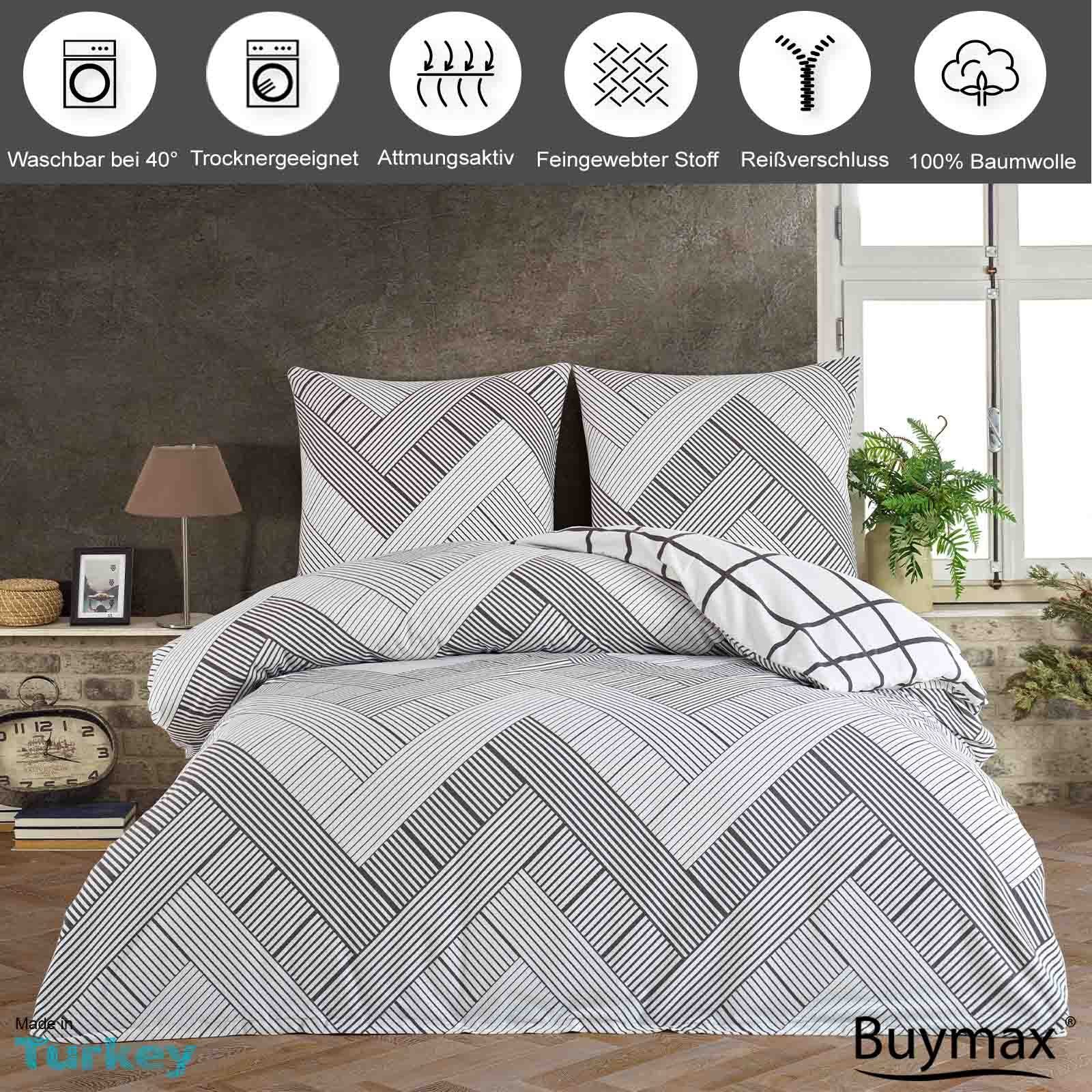 Buymax Bettwäsche, Biber, 2 teilig, 135x200 cm Flanell 100% Baumwolle Winte günstig online kaufen