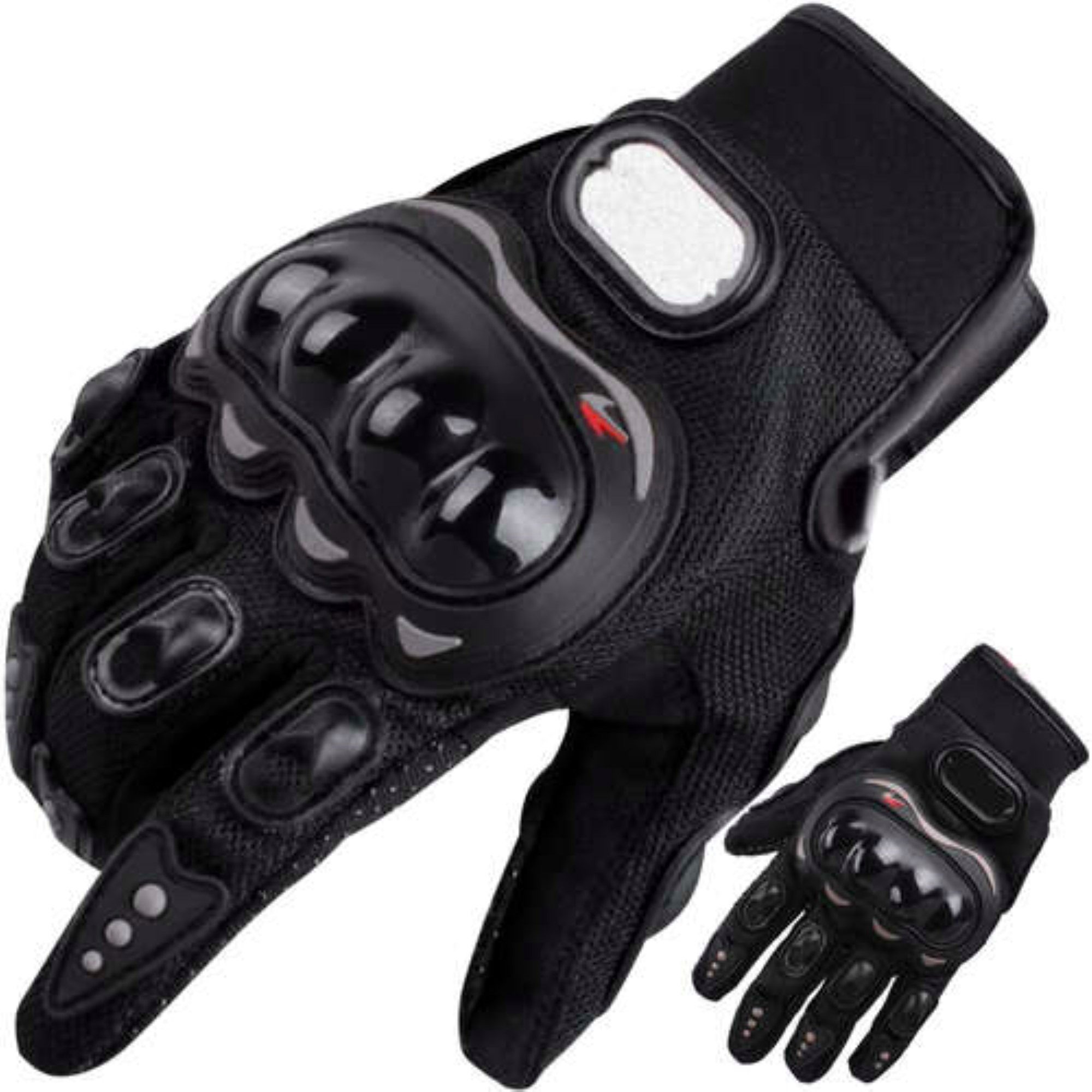 Trizand Motorradhandschuhe ShadowGrip XL - Schwarze Motorradhandschuhe für sichere Fahrten (1 Paar Motorradhandschuhe-Set, 1 Paar Motorradhandschuhe) Verstellbare Manschetten und rutschfeste Einsätze