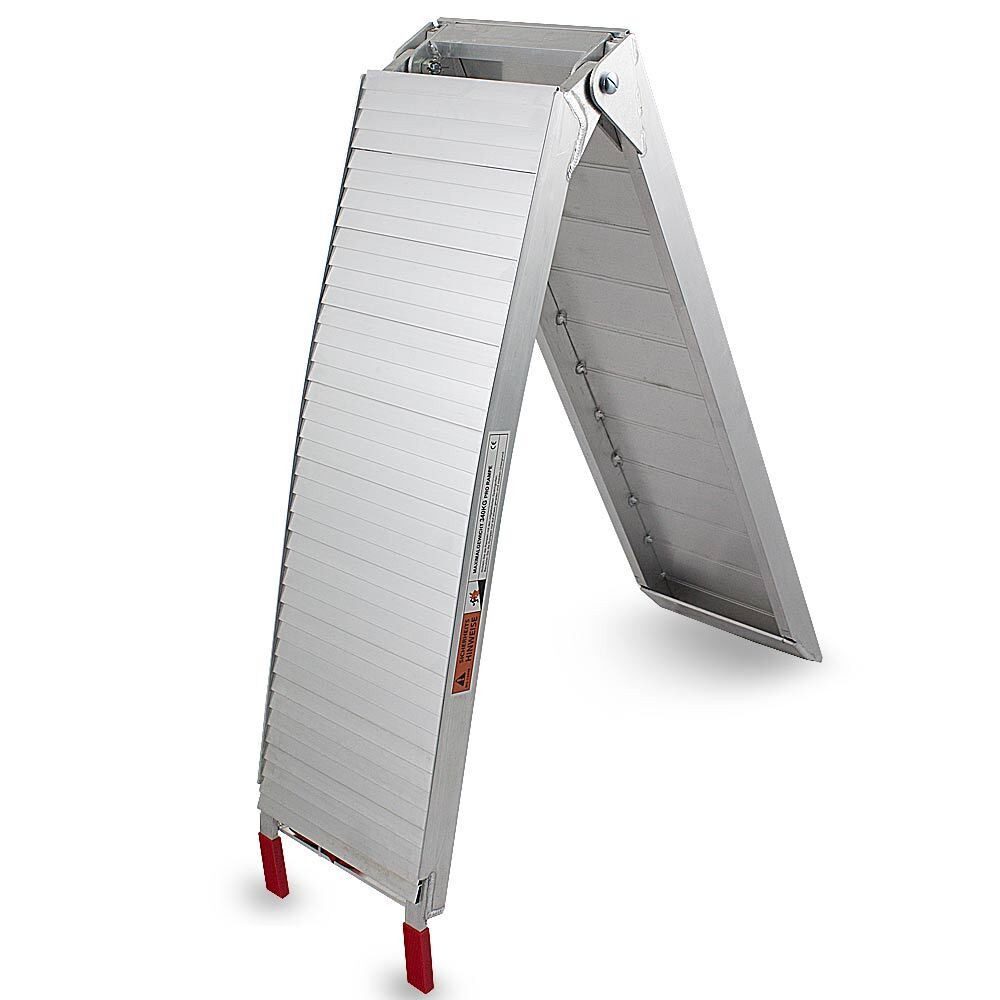 Bituxx Auffahrrampe Motorradrampe geschlossen Aluminium bis 340kg (1-St., Rampe + Befestigungsgurt), 205cm, belastbar bis 340kg, zusammenklappbar, MS-14446