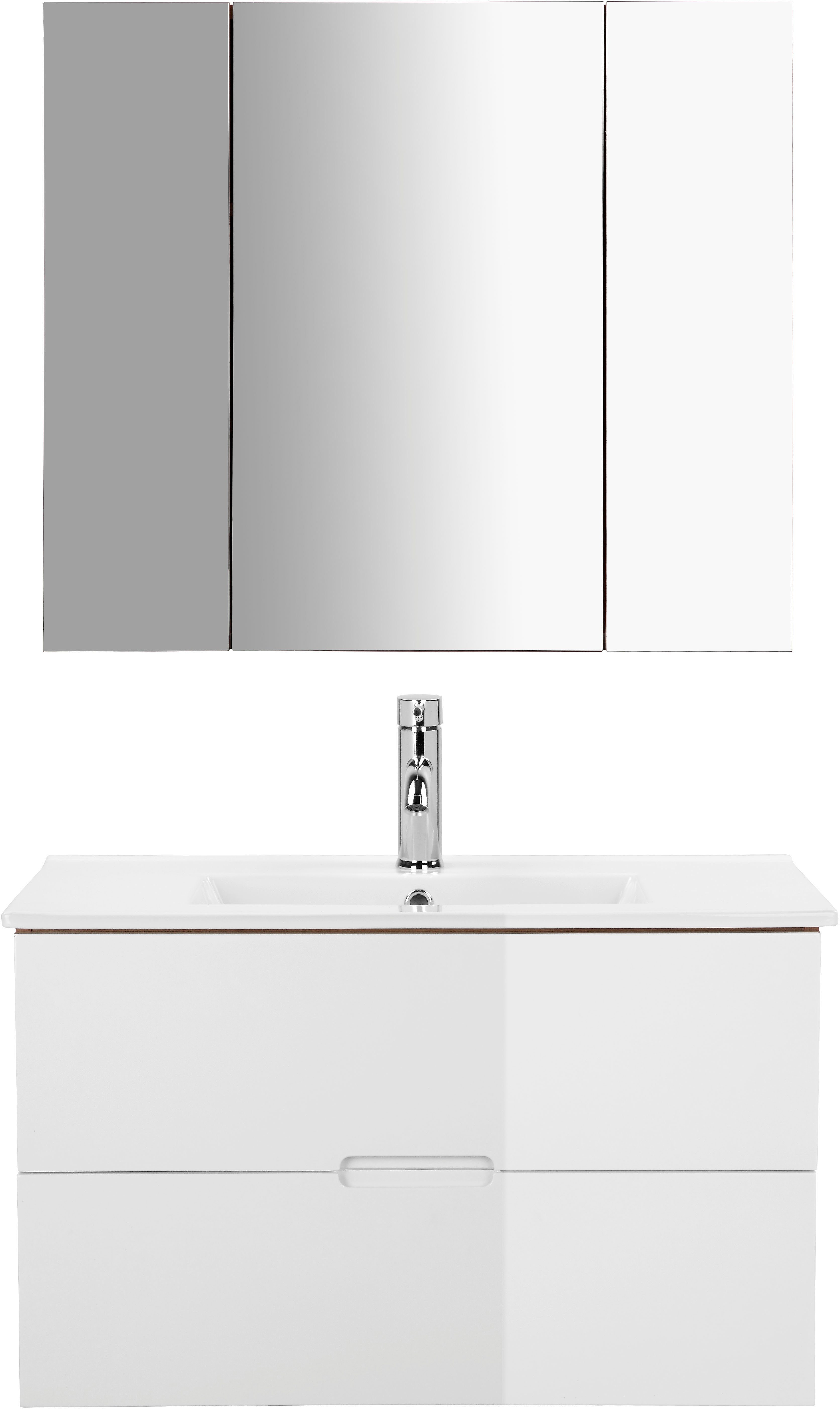 welltime Badmöbel-Set Lund Badmöbel Set Badschrank Badezimmerset, (Komplett günstig online kaufen