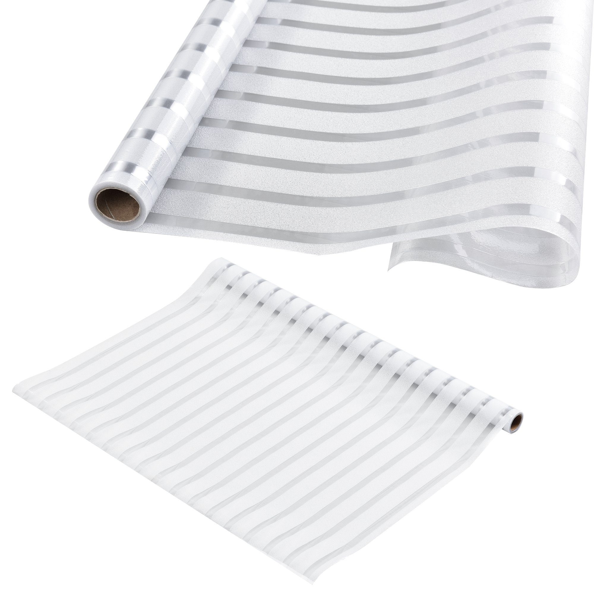 casa.pro Fensterfolie, blickdicht, strukturiert, Sichtschutzfolie 50cm x 1m statisch Milchglasfolie Folie gestreift