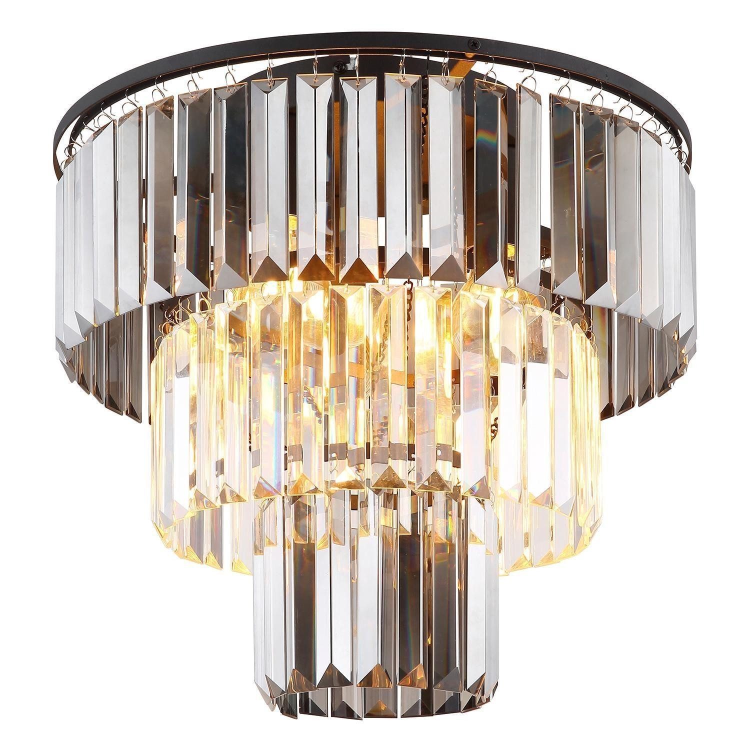 GLOBO LIGHTING Deckenleuchte NAXIS, Ø 40 x H 33 cm, Rauchfarben, Schwarz, o günstig online kaufen