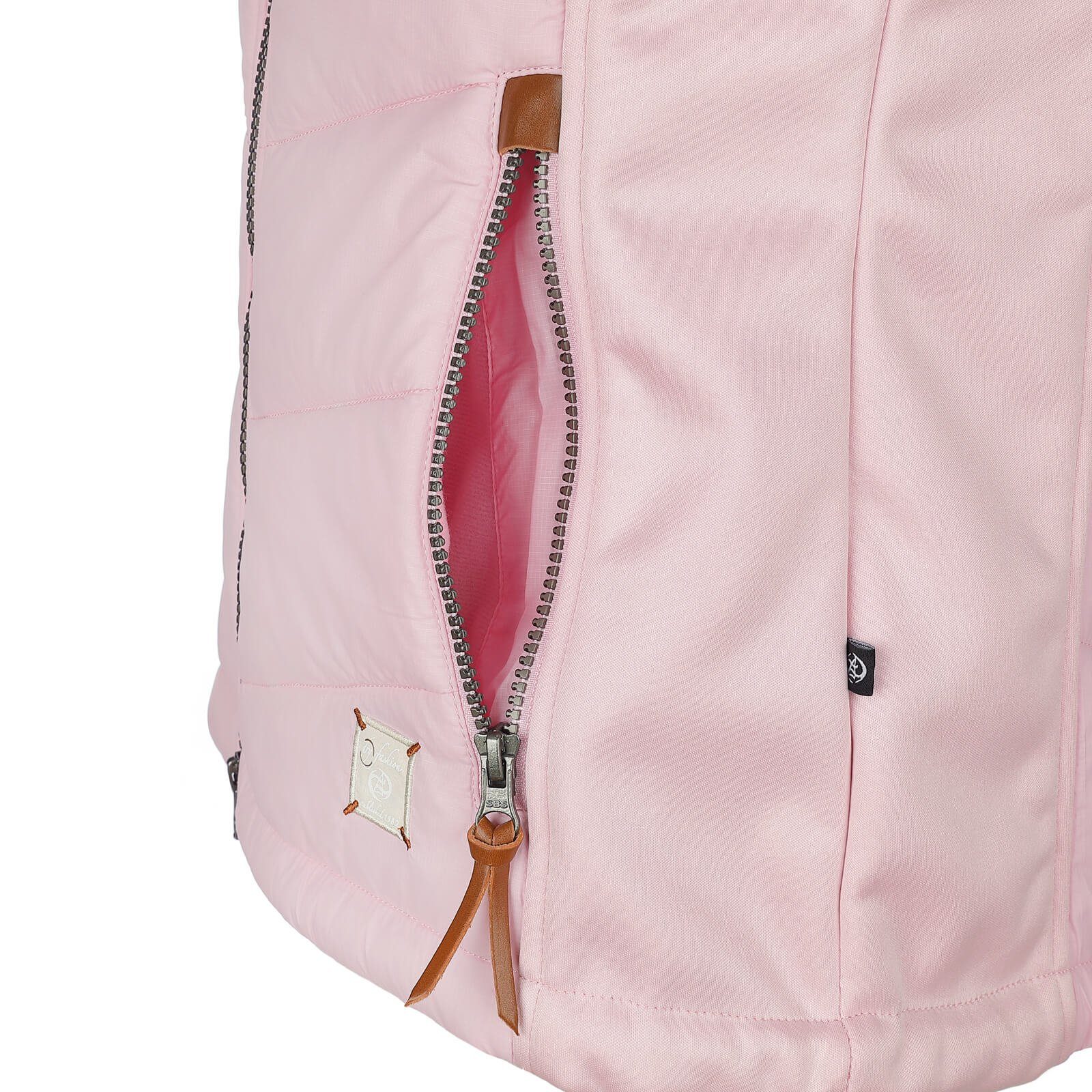 Steppweste mit Malente Dry windabweisend Kapuze rosa Damen Outdoor-Weste Weste – Fashion