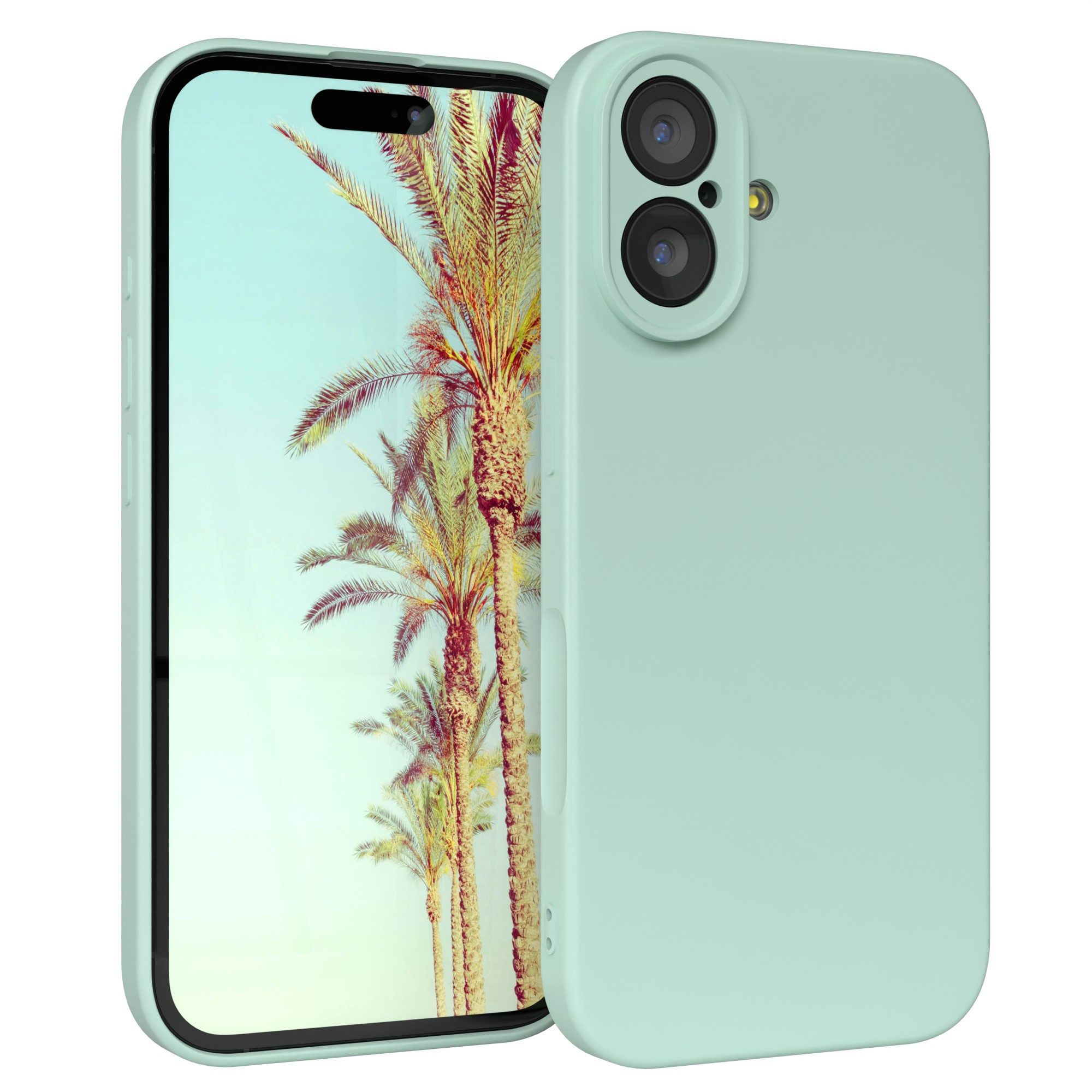 EAZY CASE Handyhülle für Apple iPhone 17 Hülle Silikon 6,3 Zoll, Hülle Silikon kratzfest Smart Slimcover Bumper Case Etui Mint Grün