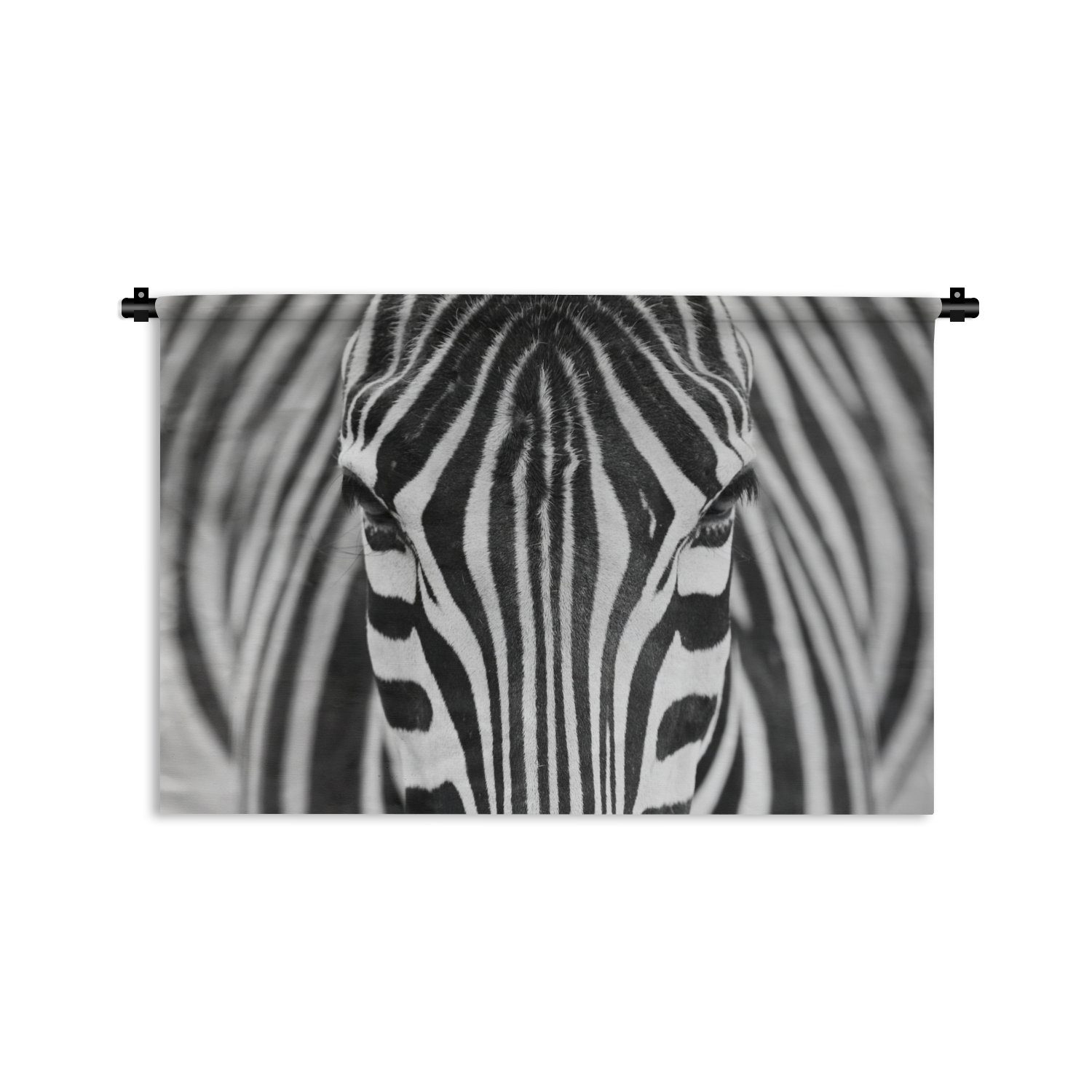 Holen Sie sich das echte Angebot zu einem tollen Preis! MuchoWow Wanddekoobjekt Zebra und für - - - Wandbehang, Schlafzimmer, Porträt, Wohnzimmer, Kinderzimmer Tiere Wanddeko Kleid, Schwarz weiß