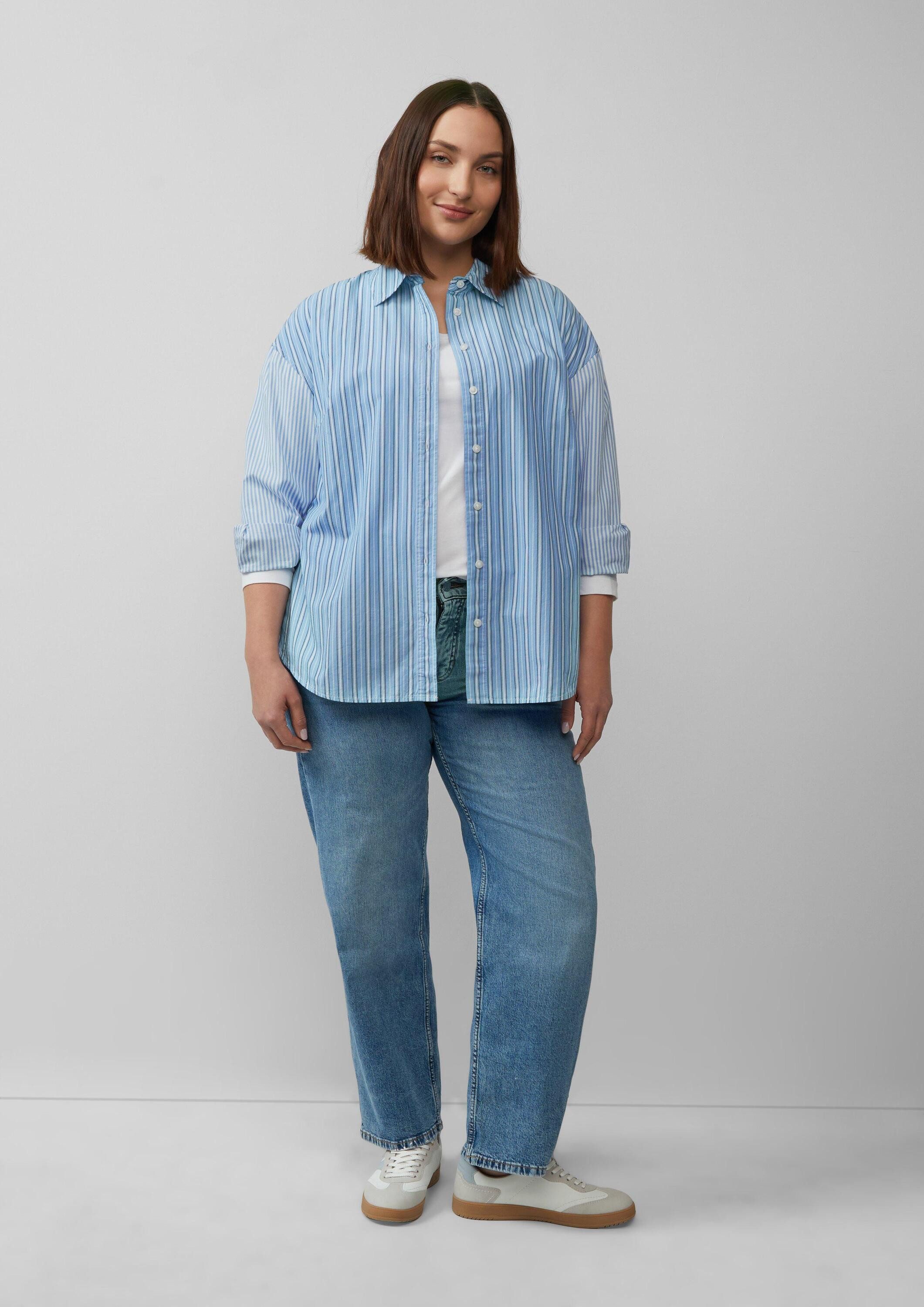 s.Oliver Langarmbluse Bluse Popeline-Bluse im Relaxed Fit mit Streifenmix