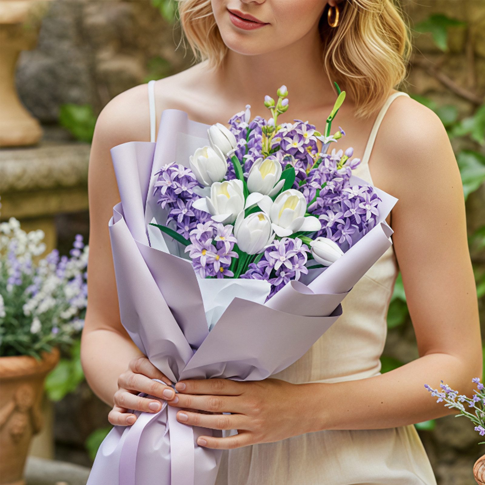 Esun Blumenstrauß Klemmbausteine Blumen Set, Blumen Bauspielzeugset 739 St. Spielbausteine, (Set, 739 St., Komplettset), Home Deko Flower Muttertag Geburtstag Valentinstag