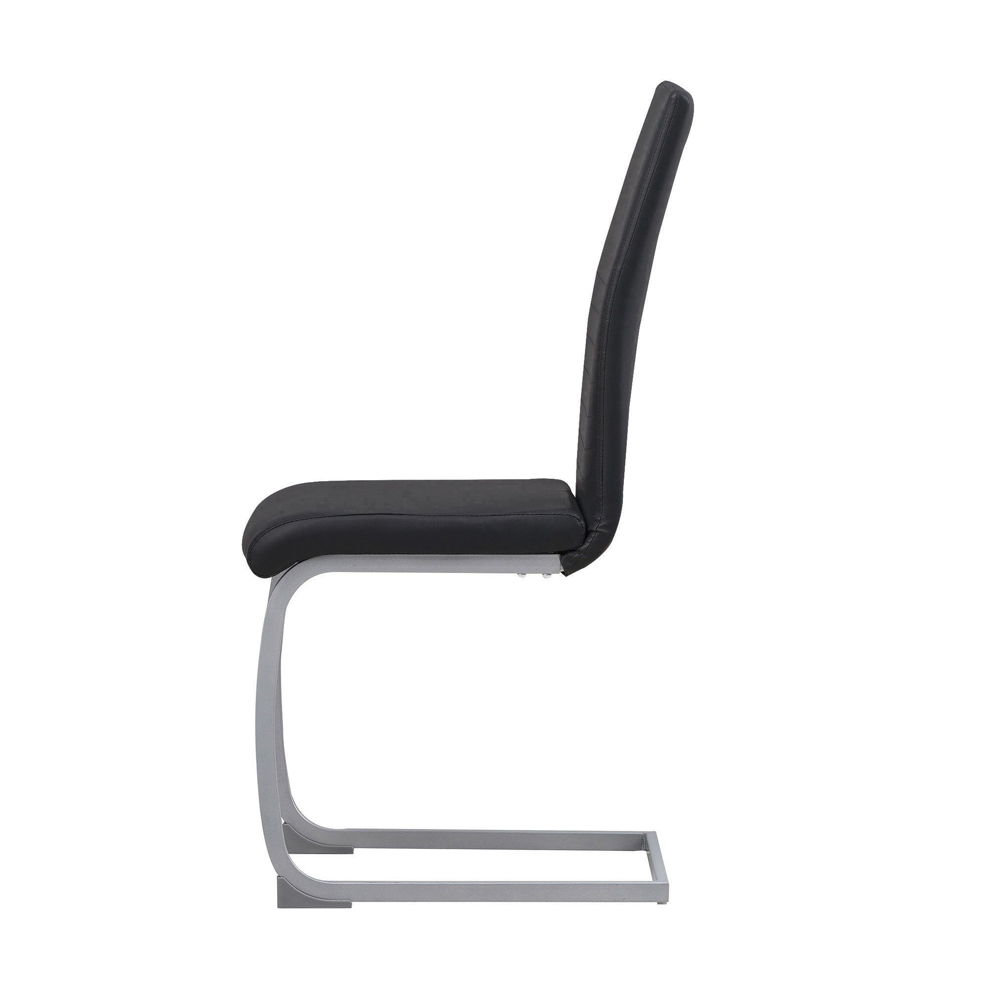 Albatros International Freischwinger Freischwinger MURANO 4er Set schwarz kunstleder Modern (4er Set, Schwarz), Esszimmerstuhl Schwingstuhl mit modernem Design, – Bild 4 von 5