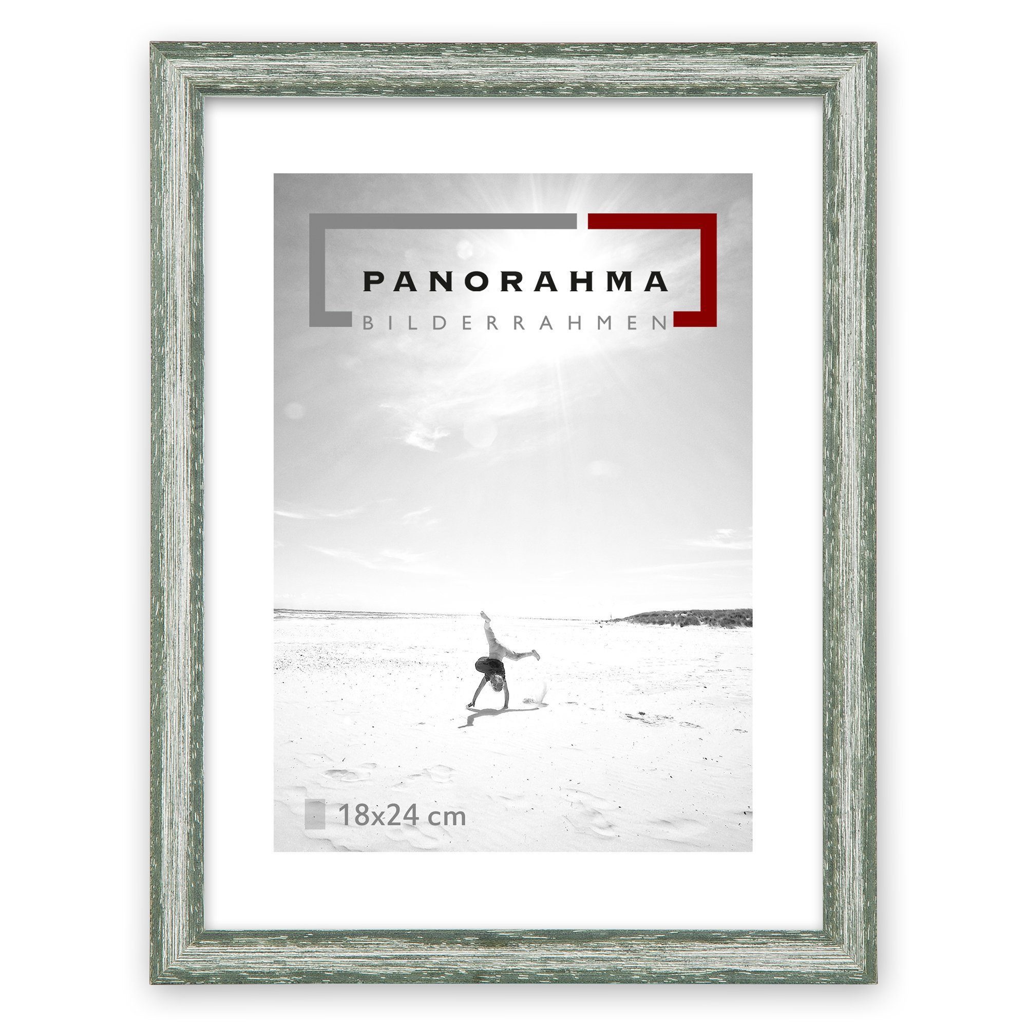 Panorahma Bilderrahmen Holz Bilderrahmen mit Normalglas, Antireflexglas oder Museumsglas UV70, für 1 Bilder (1 Rahmen), 1 Rahmen, echtes Glas