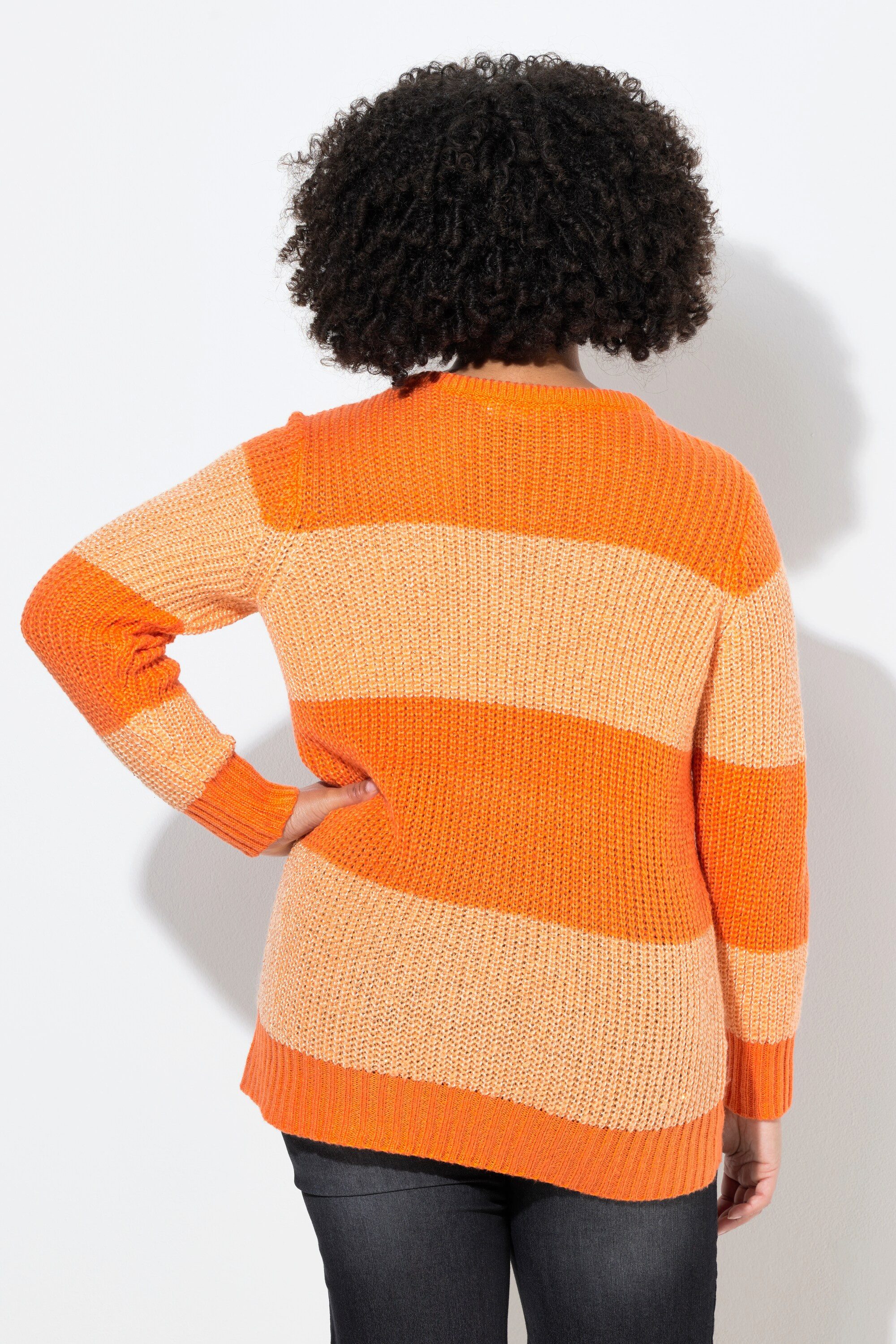 Angel of Style Strickpullover Pullover Straight Fit Blockstreifen Pailletten