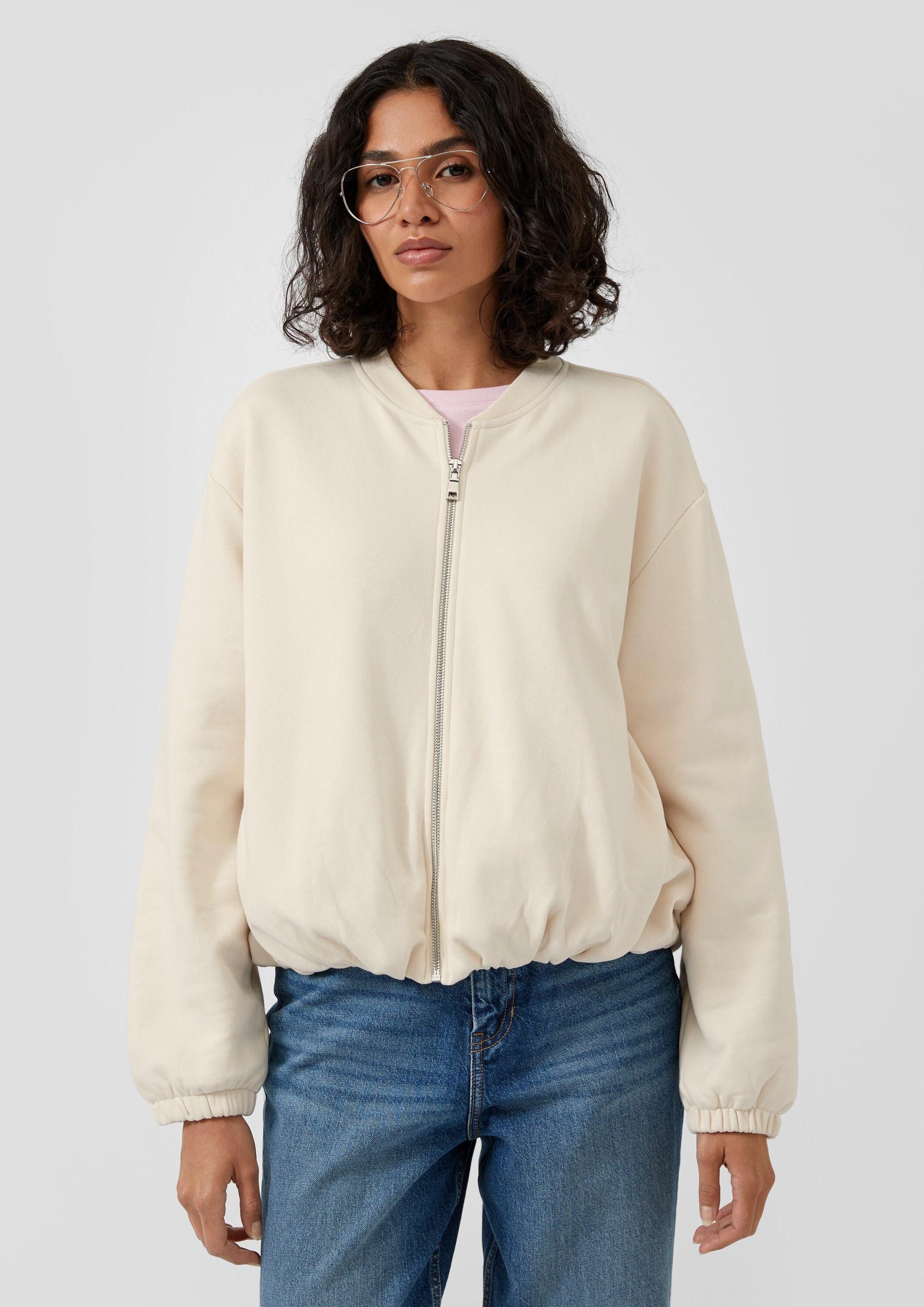 s.Oliver Sweatjacke Sweatshirt Jacke Sweat-Blouson mit Gummibündchen