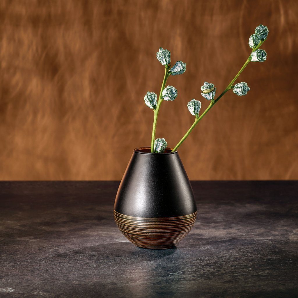 Villeroy & Boch Dekovase Swirl Manufacture 12 Vase, 10 schwarz/kupfer x cm, (1 St)