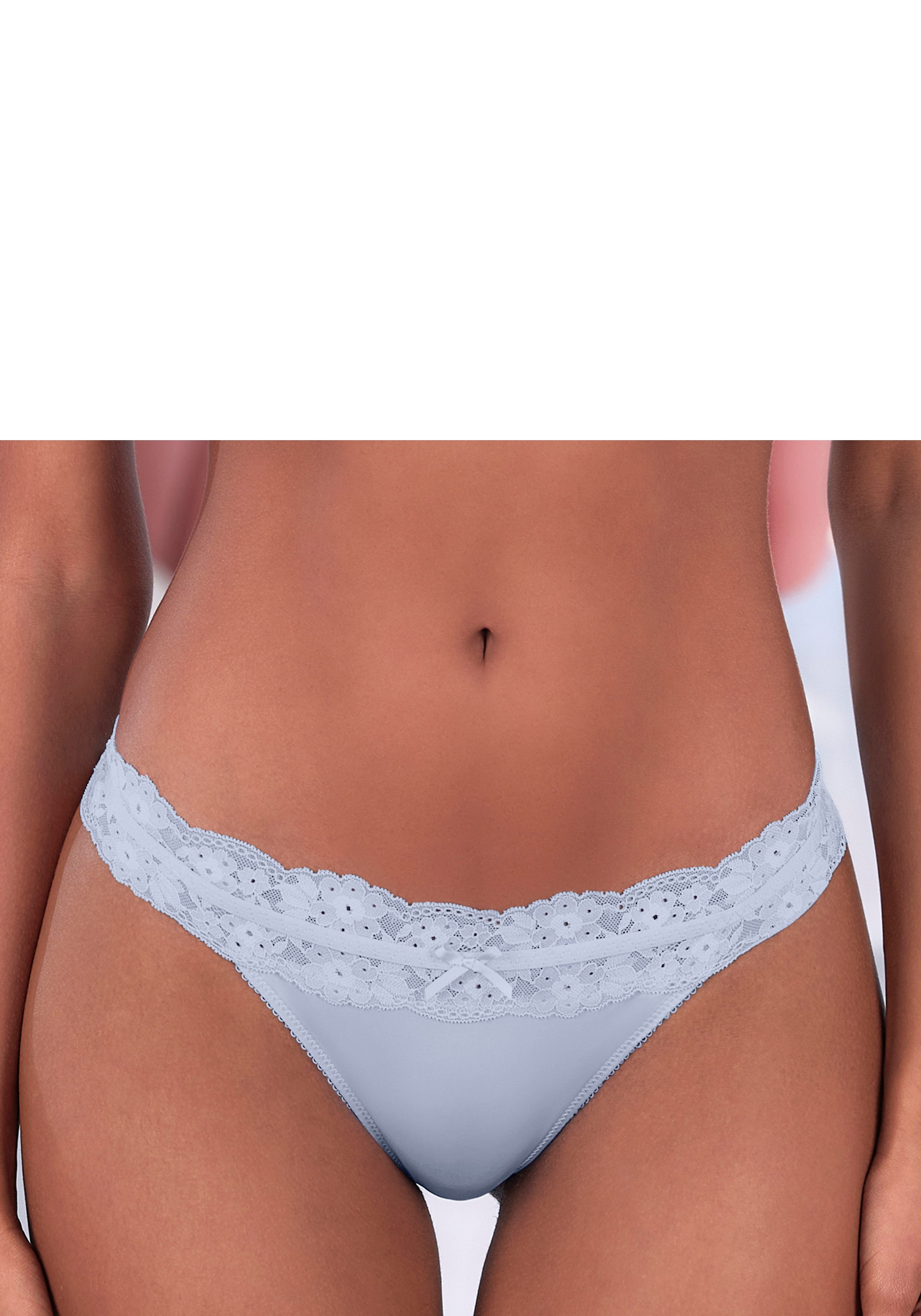 Vivance by Lascana String Anisa mit blumiger Spitze rundherum am Bund