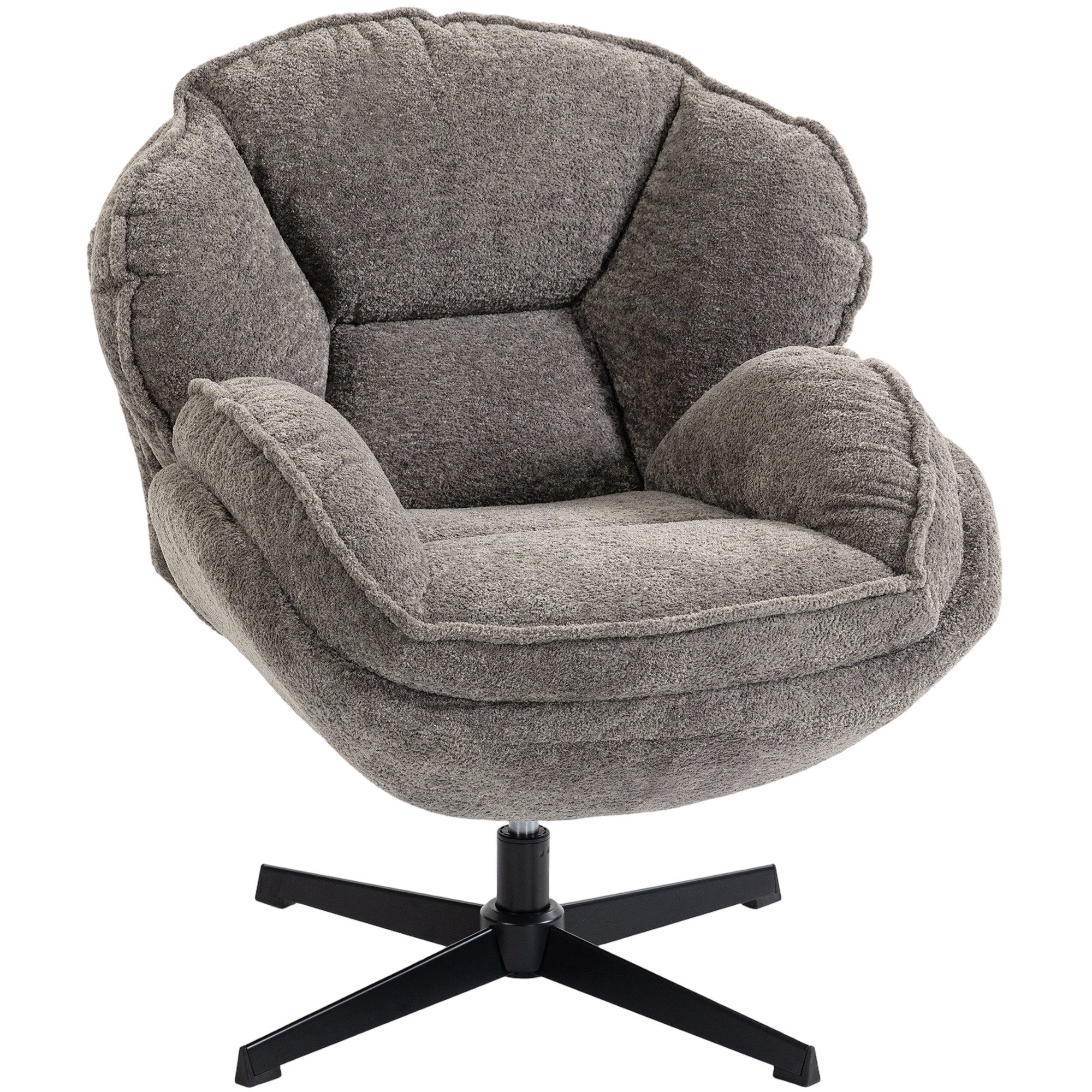 HOMCOM Relaxsessel (Sessel, 1-St., Loungesessel), Wingback, 360° Drehung, Samt