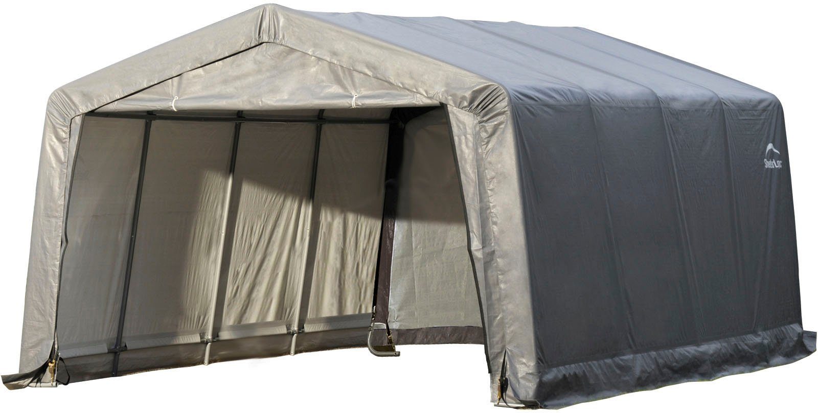 ShelterLogic Foliengerätehaus Weidezelt Garage, BxT: 370x490 cm, 18 m², Grau