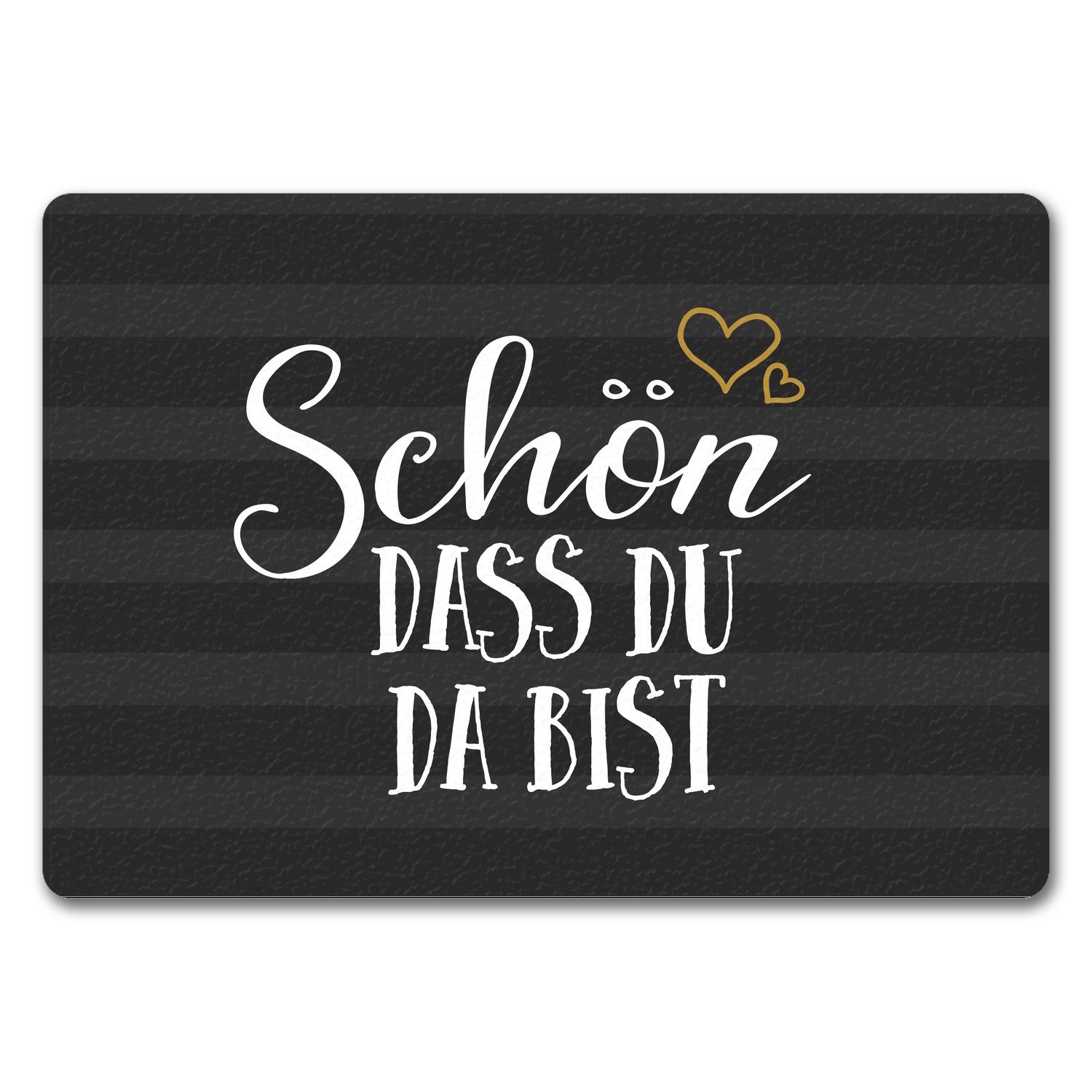MoonWorks® Fußmatte 'Wie Schön DASS Du Da Bist' – Rutschfeste & Waschbare Schmutzmatte (60x40 Cm, Schwarz)