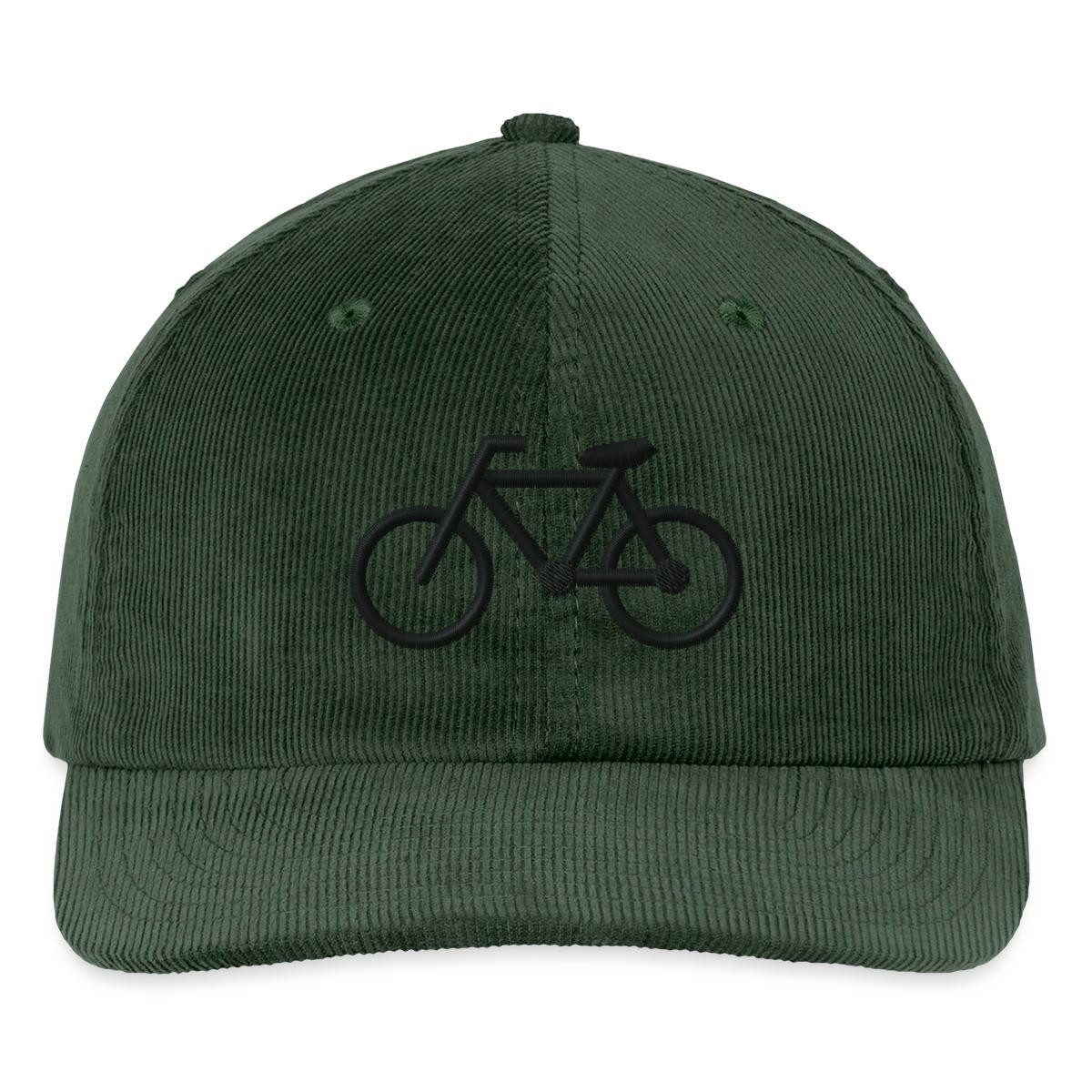 Spreadshirt Baseball Cap Stickerei Fahrrad, Silhouette Rennrad Bestickte Cord Cap (1-St)
