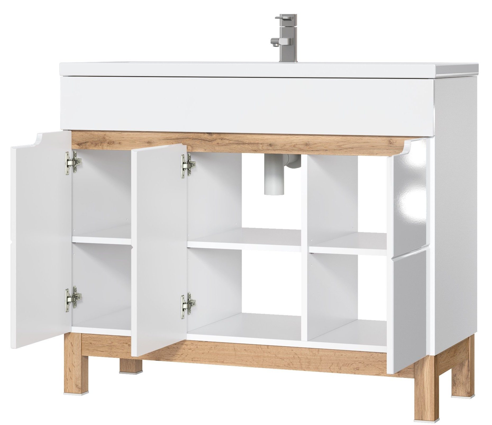 Xlmoebel Waschtisch Badezimmer Schränke mit Waschbecken Unterschrank 100cm (1-St), Made in Europa