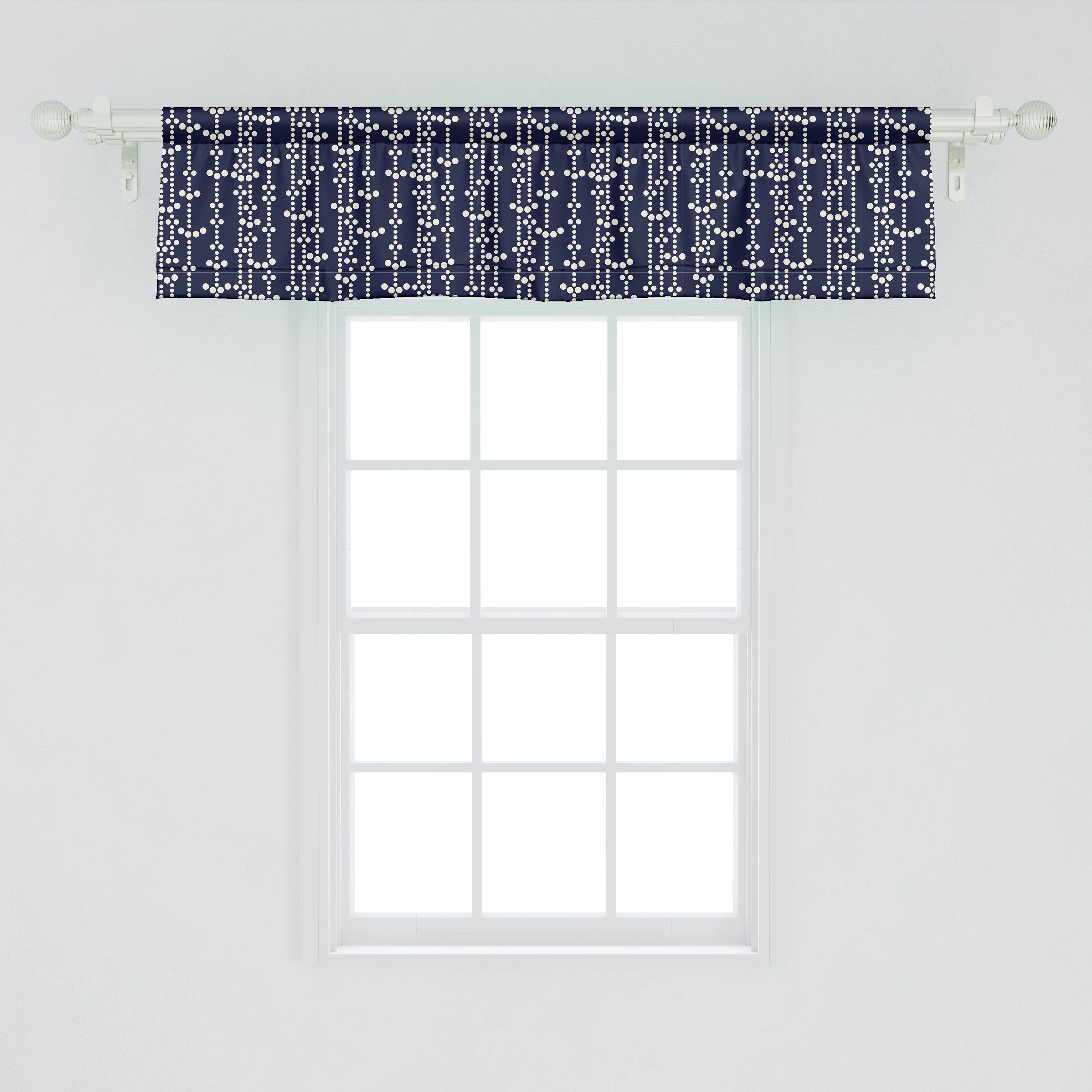 Scheibengardine Vorhang Volant für Stangentasche, Schlafzimmer mit Dekor Japanese Vintage Küche Geometrisch Abakuhaus, Microfaser