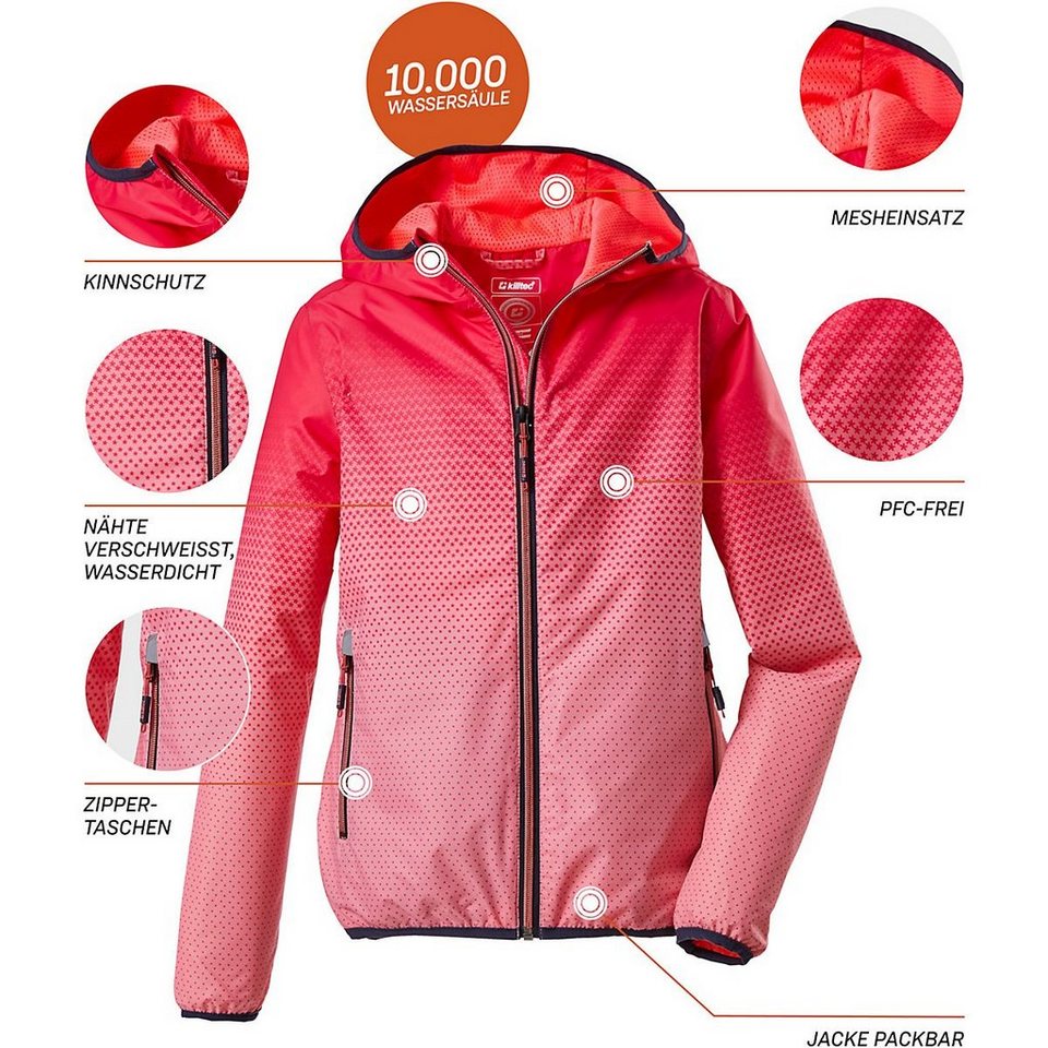 Killtec Outdoorjacke Lyse GRLS JCKT A, praktische Taschen mit Reißverschluss