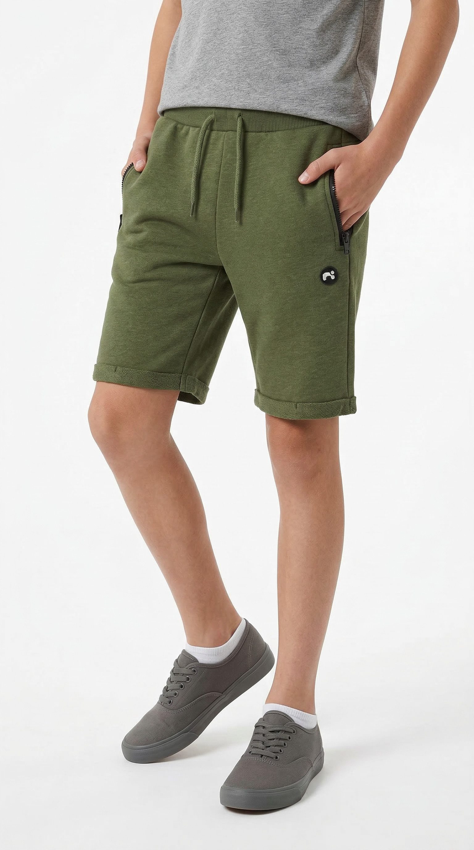 Name It Sweatshorts NKMVIMO SWE SHORTS BRU NOOS Baumwollmischung, Umschlagsaum, Reißverschlusstaschen