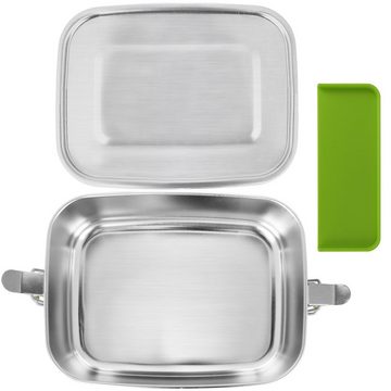 Centi Lunchbox Lunchbox Snackbox, Edelstahl, (Flexibles Trennfach), Dose Aufbewahrung Pausenbox Snacks Butterbrotdose