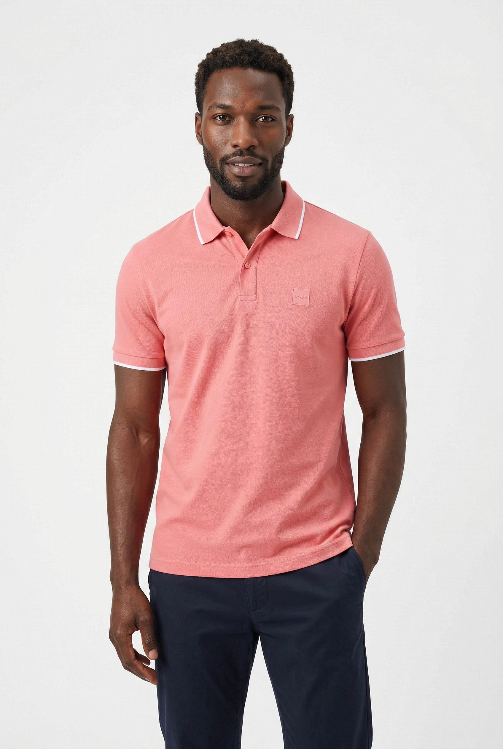 BOSS ORANGE Poloshirt Passertip mit BOSS Logo-Badge