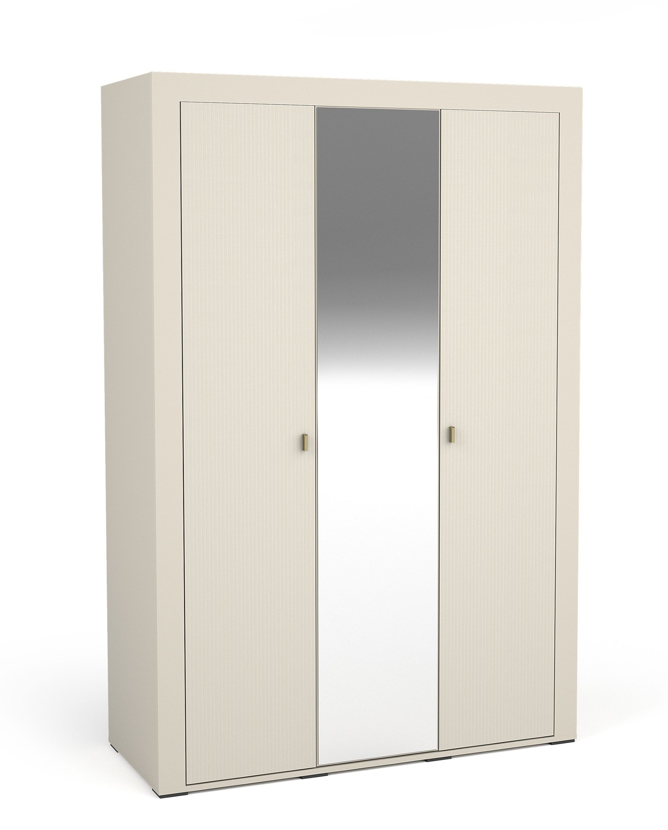 99rooms Drehtürenschrank Kossa (Kleiderschrank, Schrank) Modern Design, 7 Fächer, 6 Einlegeböden, Kleiderstange, mit 3 Türen