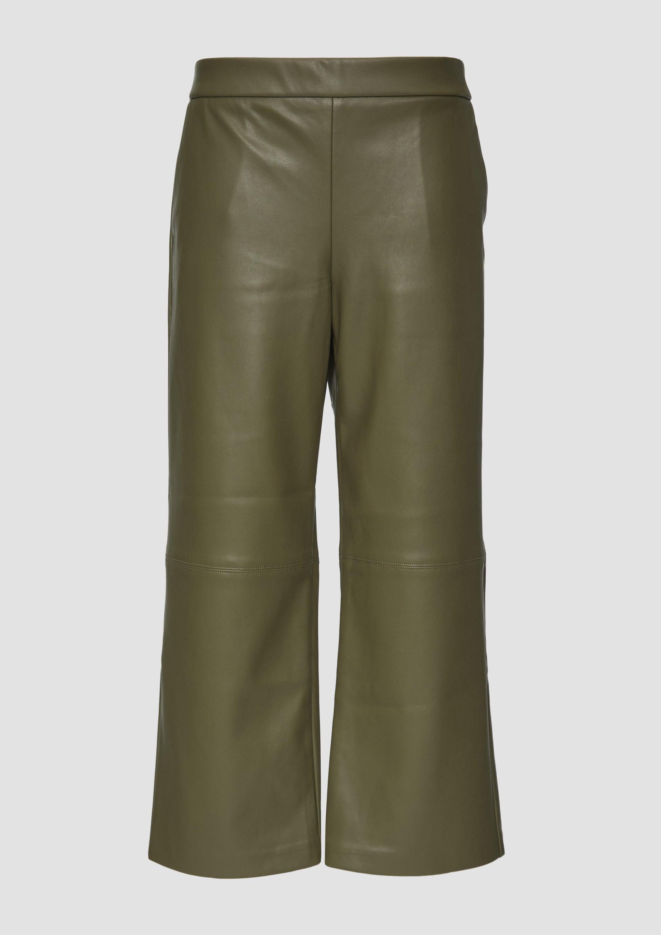 s.Oliver Culotte Hose Culotte aus Lederimitat mit Nahtdetails