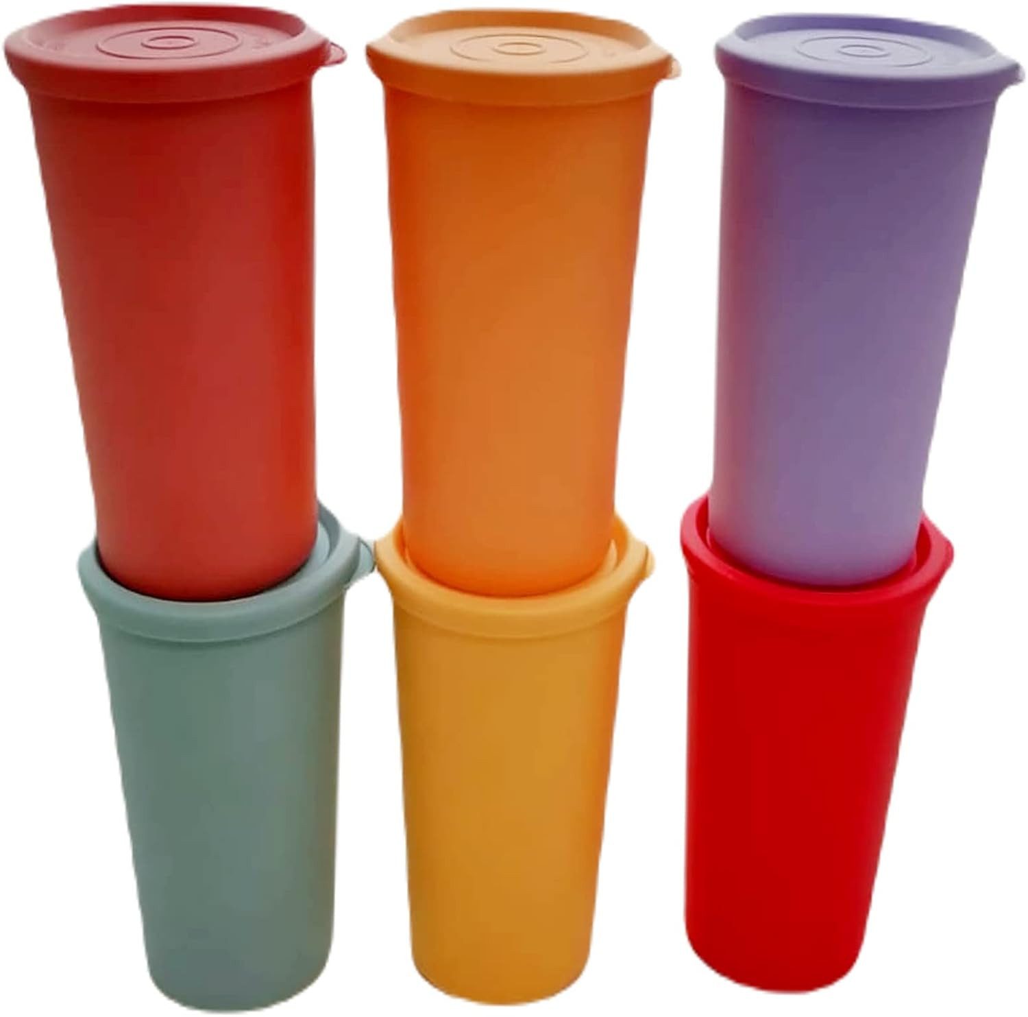 TUPPERWARE Vorratsdose Tupperware Joghurt Becher 6er Set bunt, Bonboniere, Schüttdose