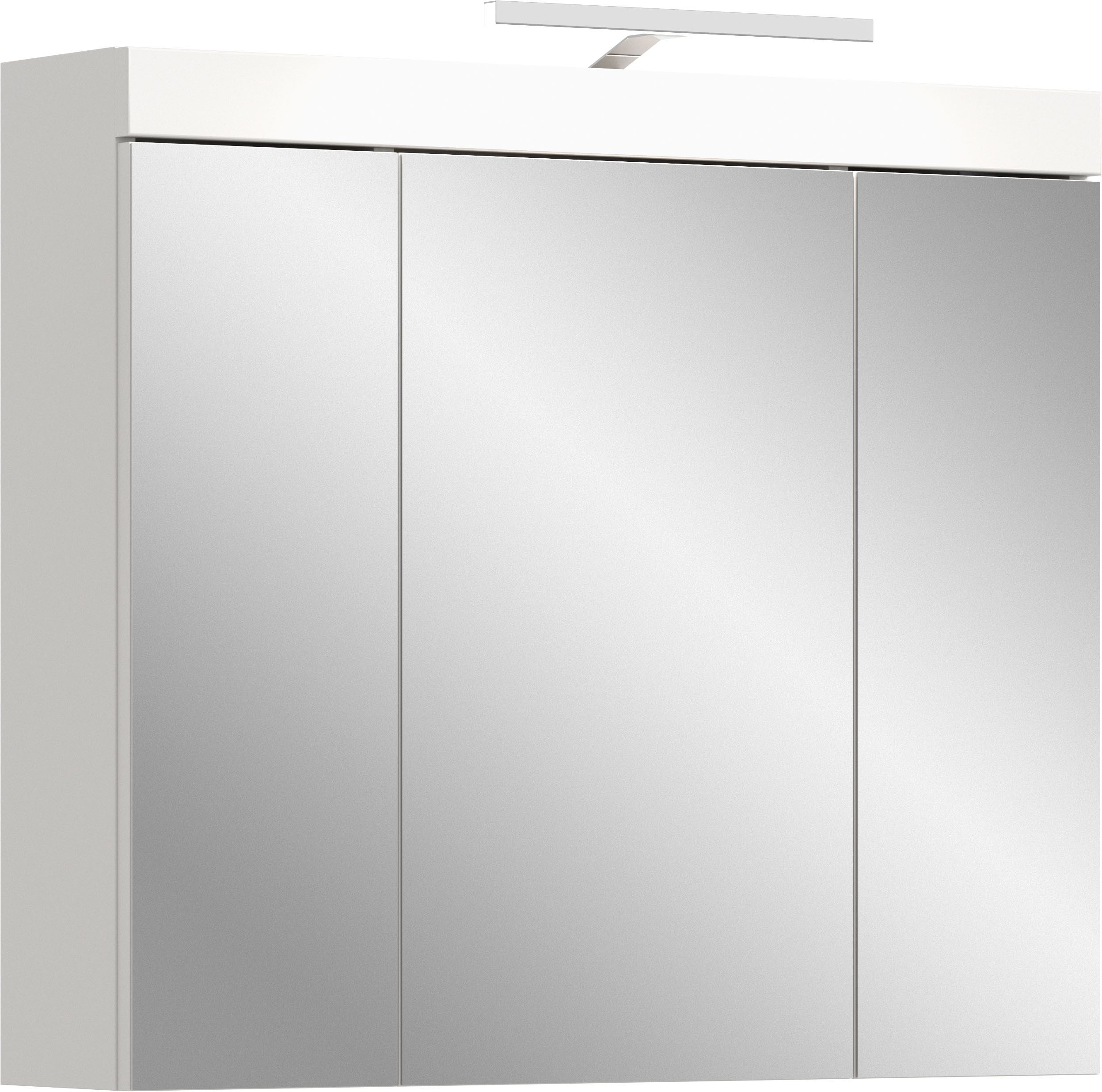OTTO home Badezimmerspiegelschrank MAOI, mit 3 Spiegeltüren, in verschiedenen Ausführungen erhältlich (Wahlweise 60 oder 80 cm & mit oder ohne Beleuchtung) Badmöbel, Badschrank, Schrankspiegel, Spiegel, Bad, Badezimmer
