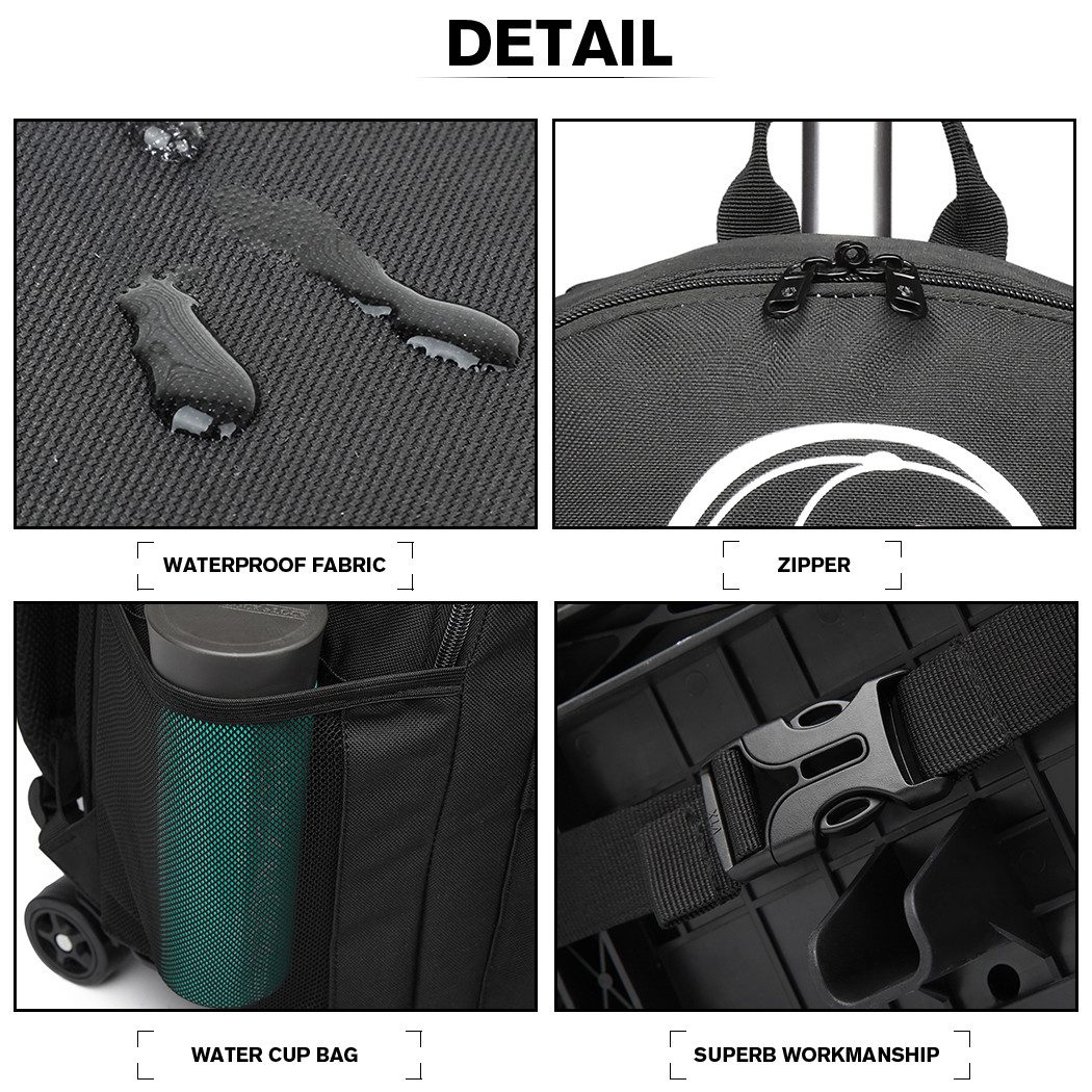 KONO Handgepäck-Trolley Rucksack Tasche mit Rollen Business Trolley Reisetasche für Polyester – Bild 5 von 5