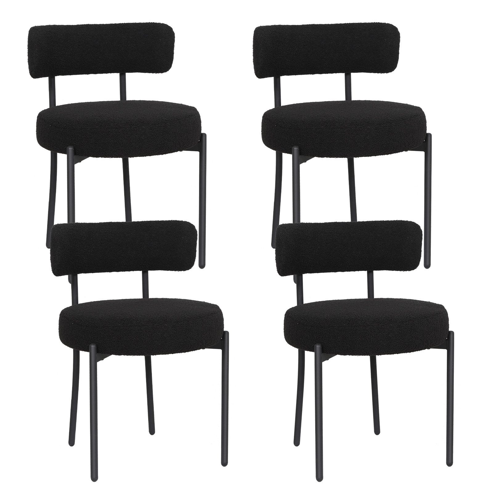 Puluomis Esszimmerstuhl (2/ 4/6er Set Bouclé mit Rückenlehnen, Polsterstühl günstig online kaufen