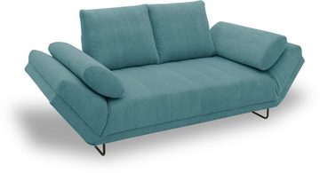 INOSIGN Schlafsofa Jadelyn mit klappbaren Armlehnen, Federkern, Cord-Bezug, incl. 2 Armlehnkissen, Liegefläche 97x250 cm