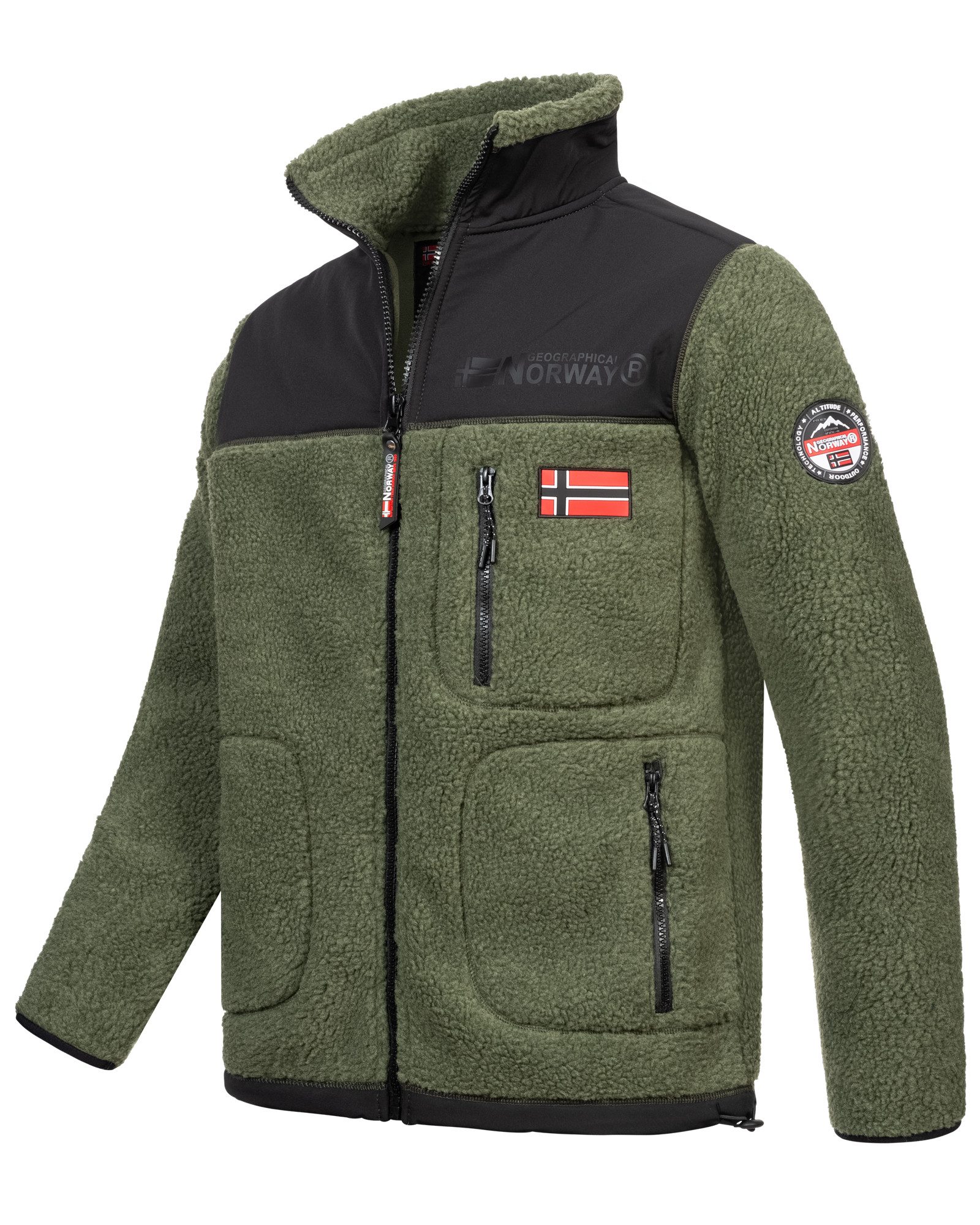 Geographical Norway Fleecejacke Herren Teddy Polar Fleece Winter Jacke Outdoor Übergangs Herbst