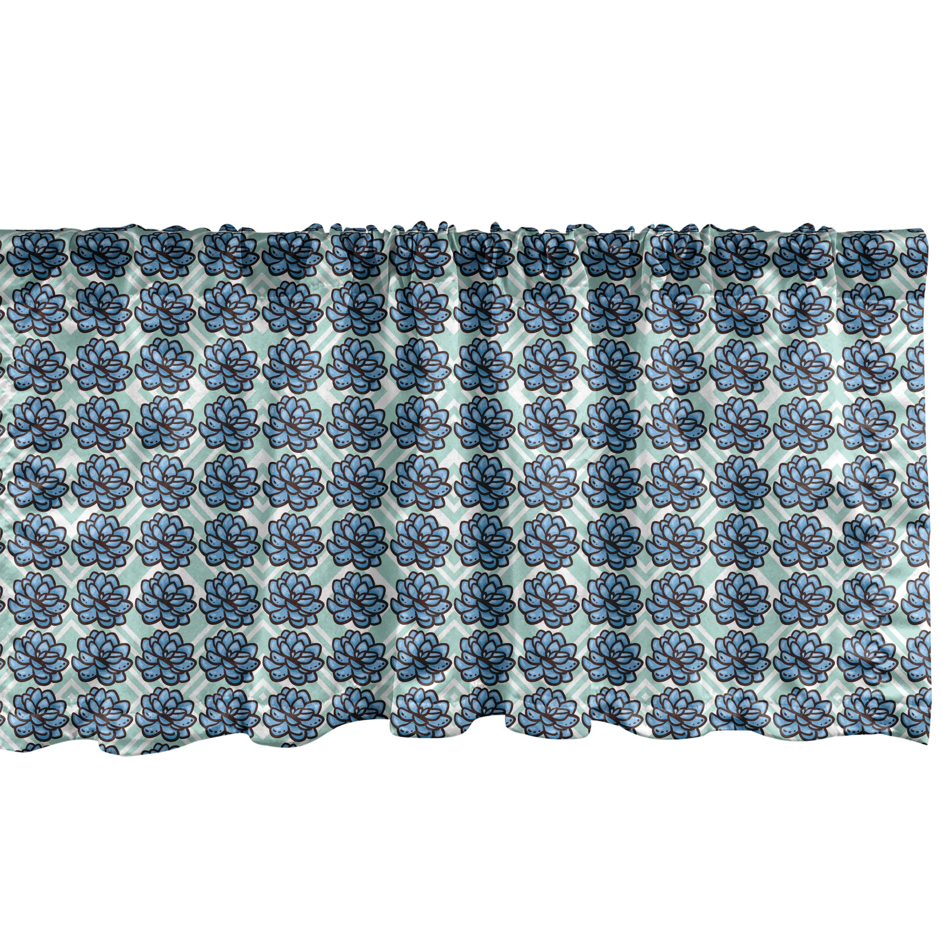 Scheibengardine Vorhang Volant für Küche Schlafzimmer Dekor mit Stangentasche, Abakuhaus, Microfaser, Agave Cacti Blume Wie Blossom