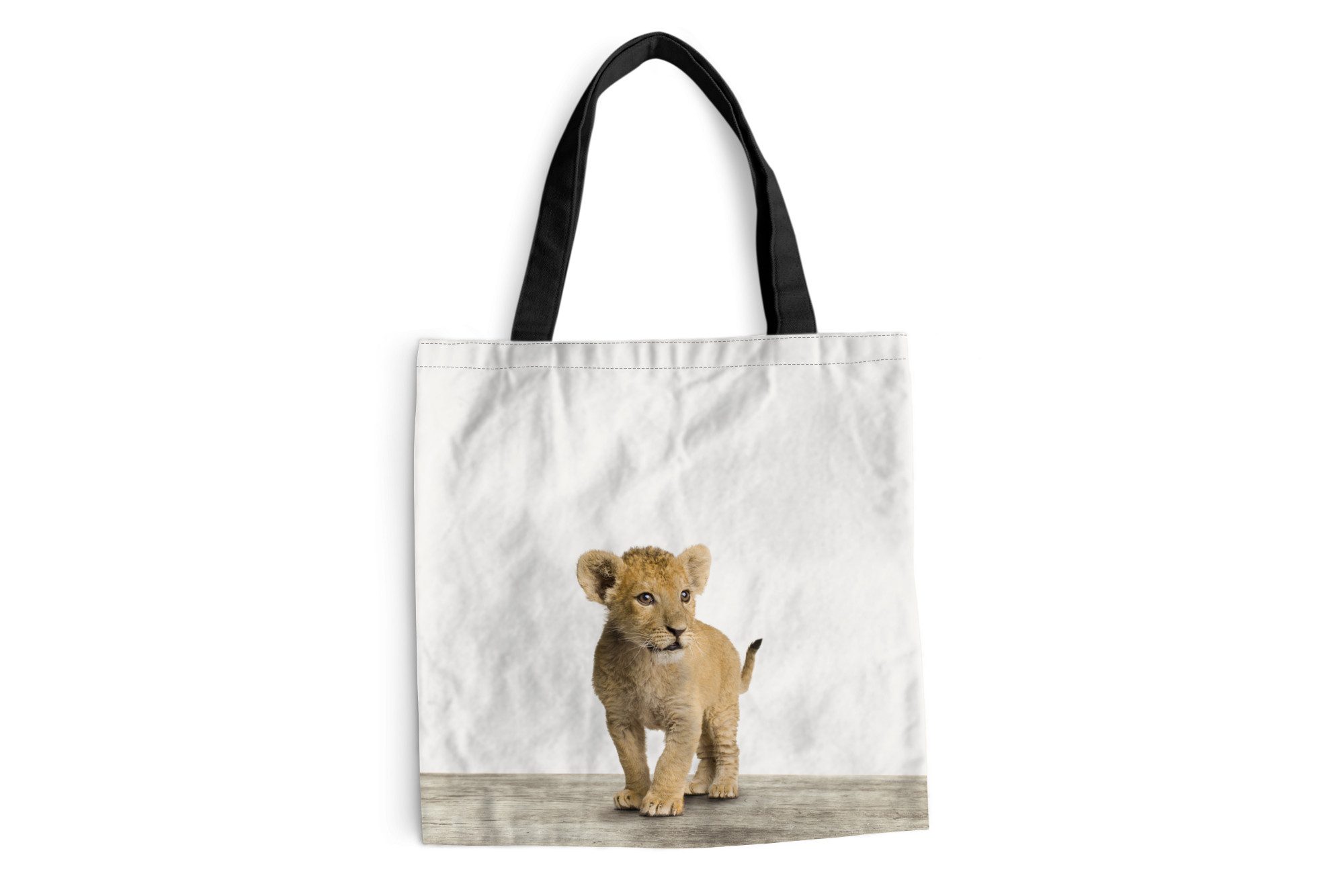 MuchoWow Shopper Löwe - Junge - Kinder - Jungen - Tiere - Mädchen, Handtasche, Damen und Herren, Schultertasche, Umhängetasche, Tote Bag