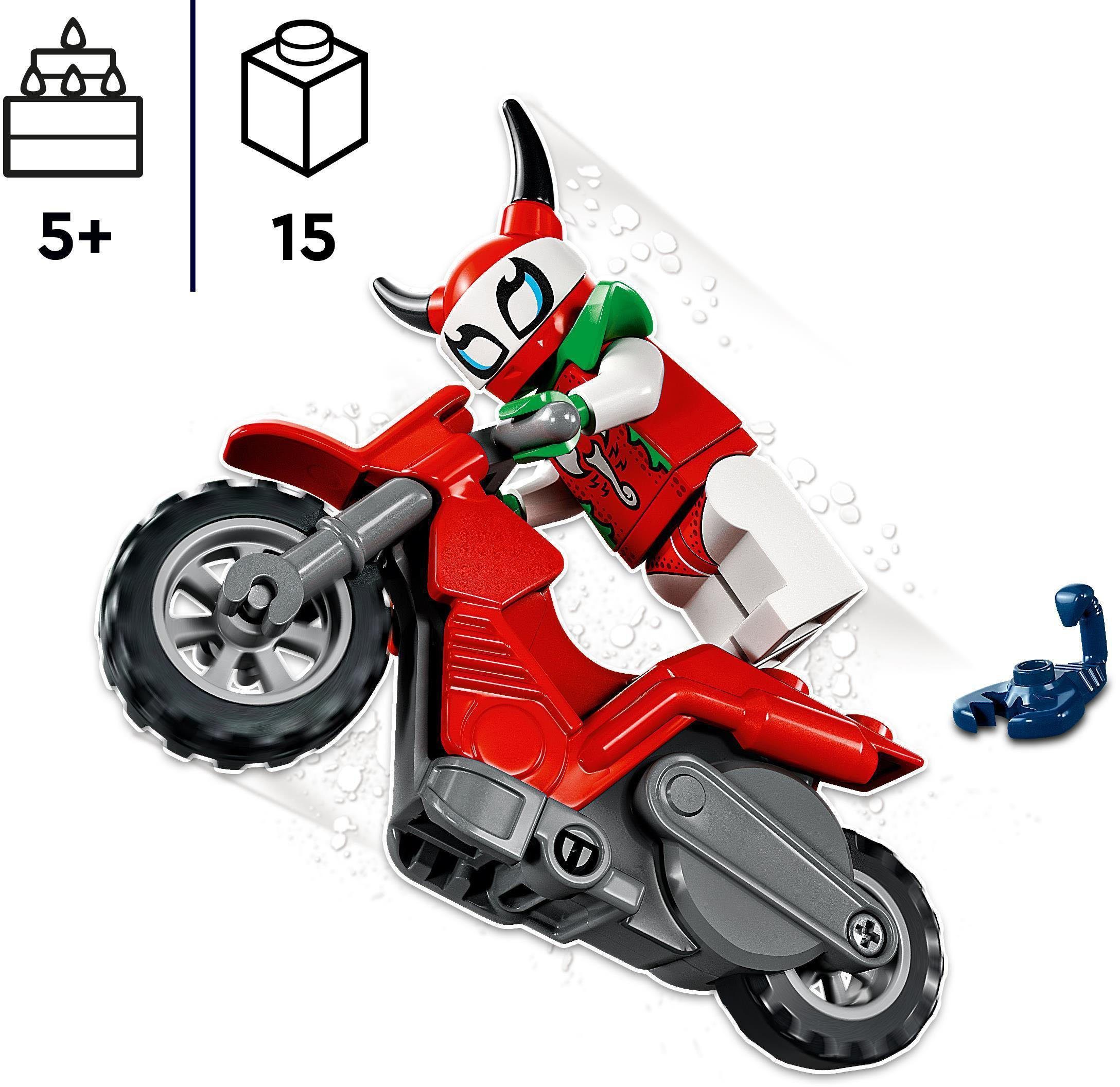 Stuntz, (60332), City LEGO® Skorpion-Stuntbike Europe (15 Konstruktionsspielsteine St), Made in LEGO®