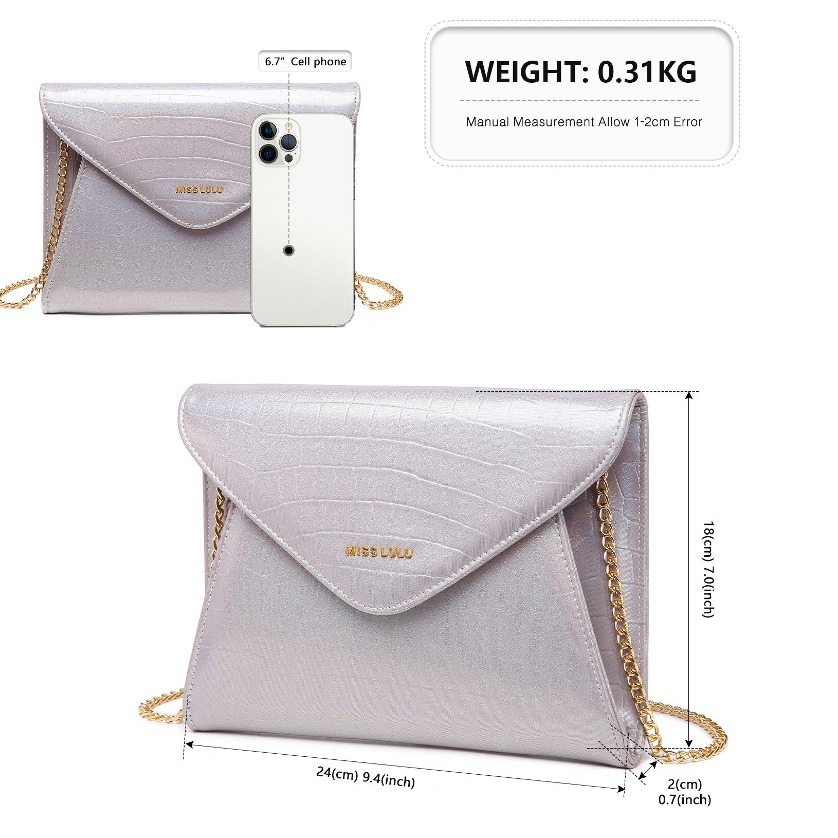 Miss Lulu Clutch Damen Umschlag Abendtasche günstig online kaufen