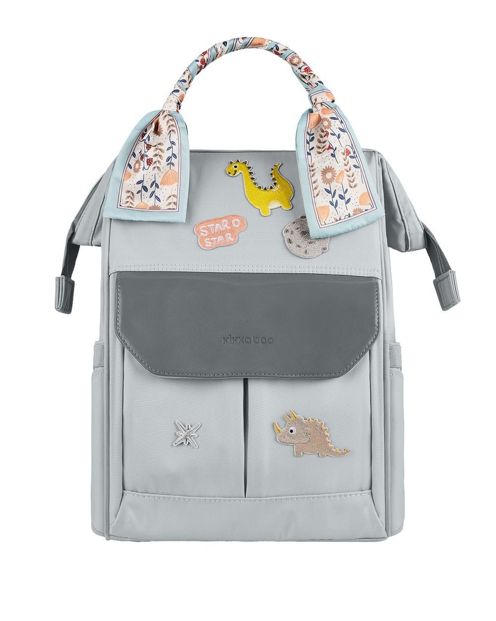 Kikkaboo Wickeltasche Myla (1-tlg), einstellbare Träger, abnehmbare Dino-Abzeichen, Reißverschluss