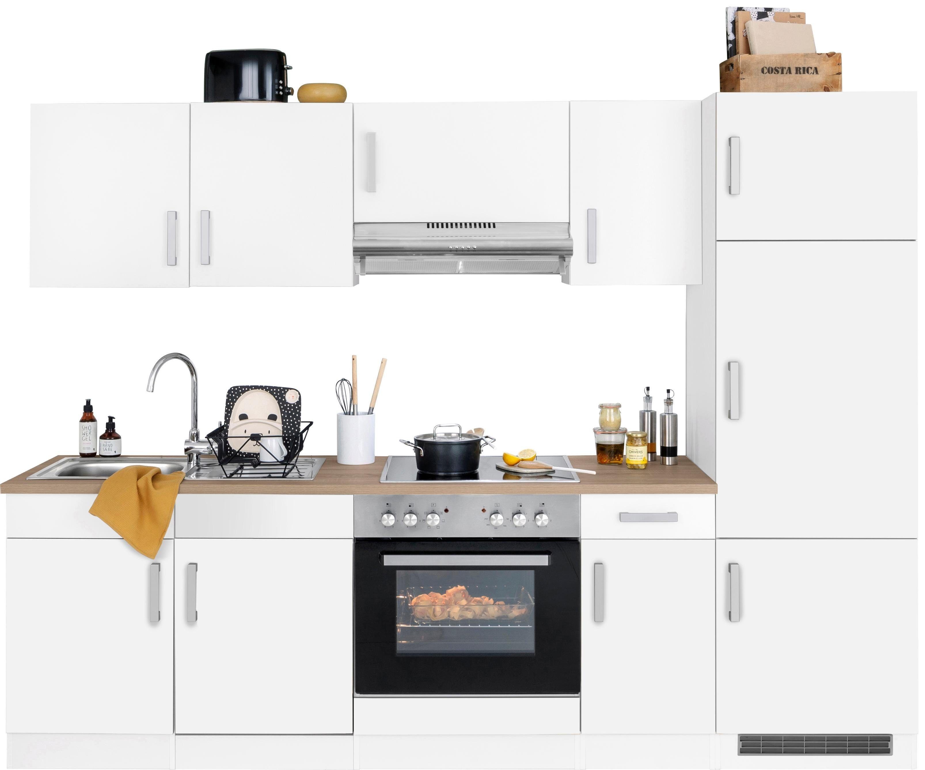 KOCHSTATION Кухниzeile KS-Gera, Breite 270 cm, wahlweise mit E-Geräten, mit Arbeitsplatte