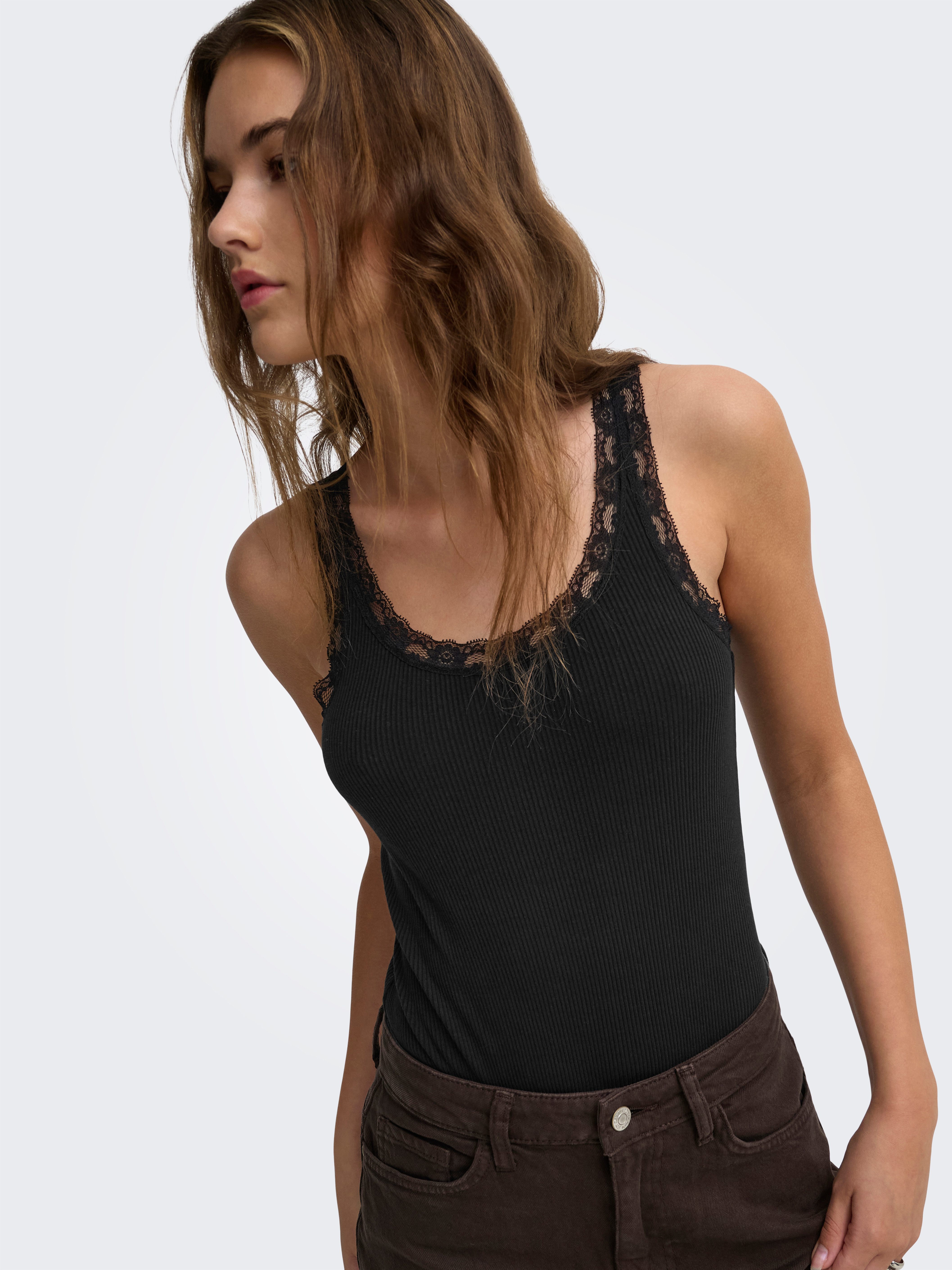 ONLY Body ONLVINI S/L LACE BODYSUIT RS JRS Baumwollmischung, Spitze – Bild 2 von 5