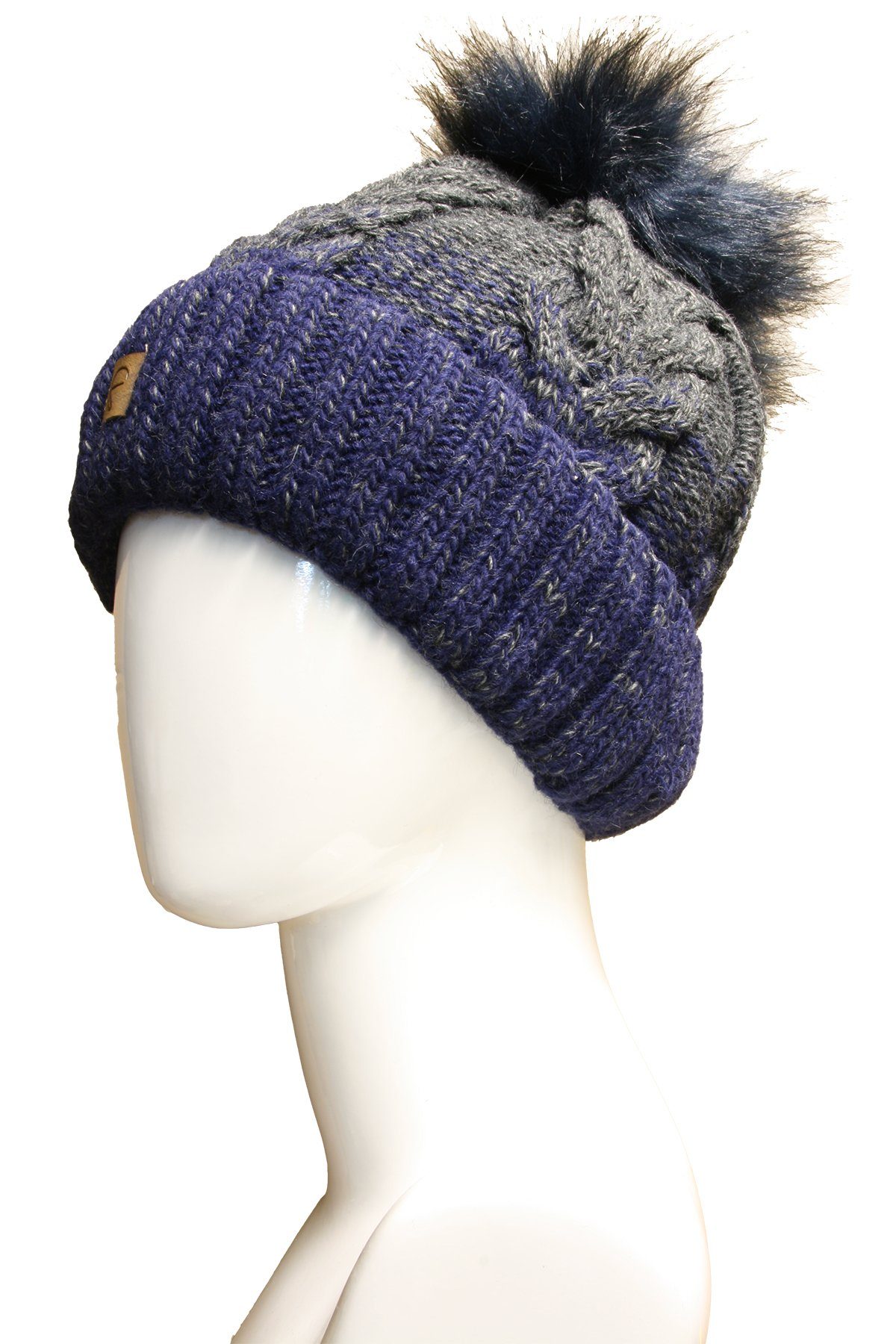 Faera Beanie »Faera Wintermütze warm gefüttert mit Kunstfell Bommel-Mütze  Fleece-Futter Winter Strick-Mütze Beanie-Mütze Damen Herren One-Size«  online kaufen | OTTO