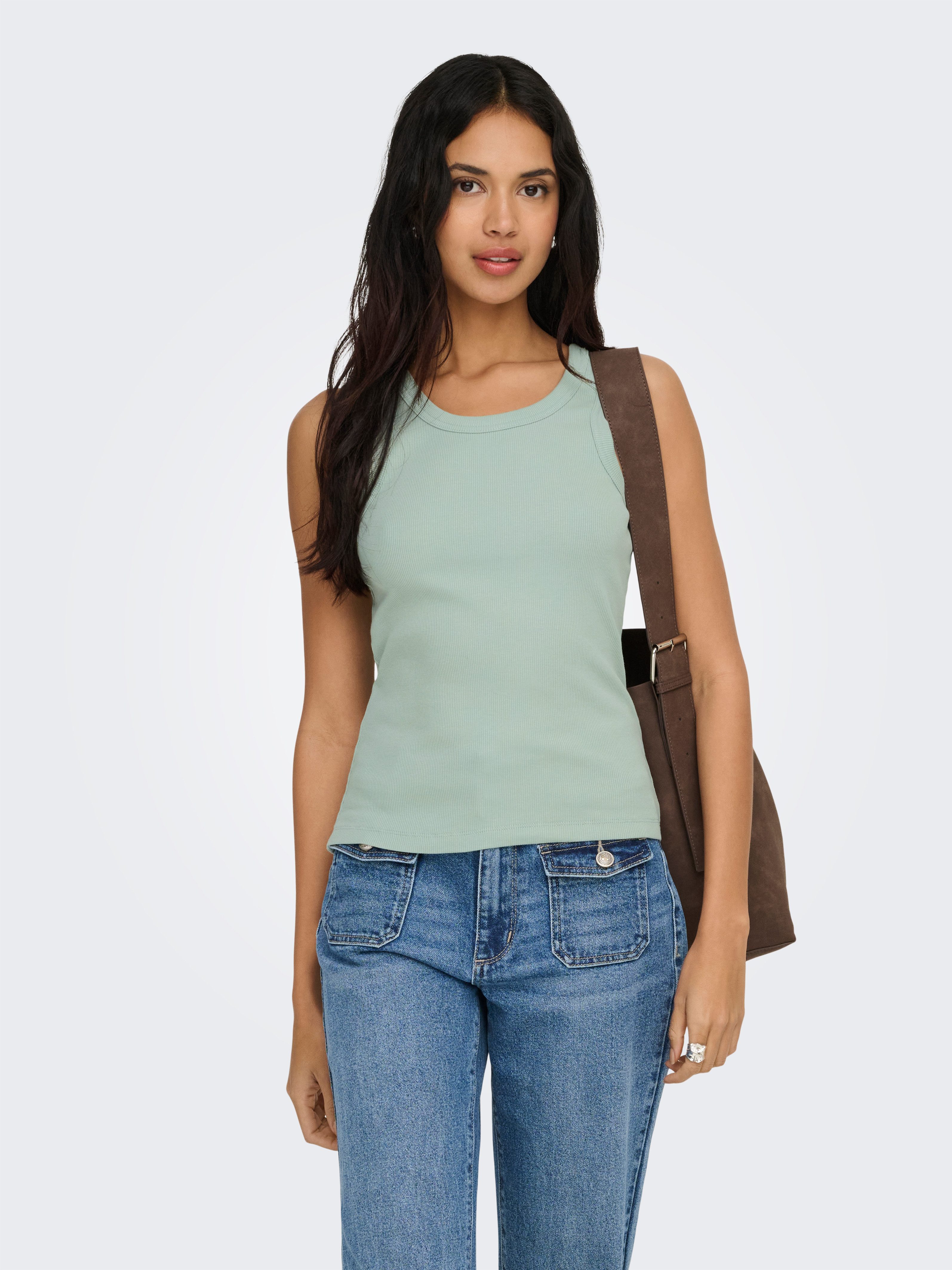 ONLY Tanktop ONLVAL 2-WAY TANK TOP JRS NOOS Baumwollmischung, Rundhals