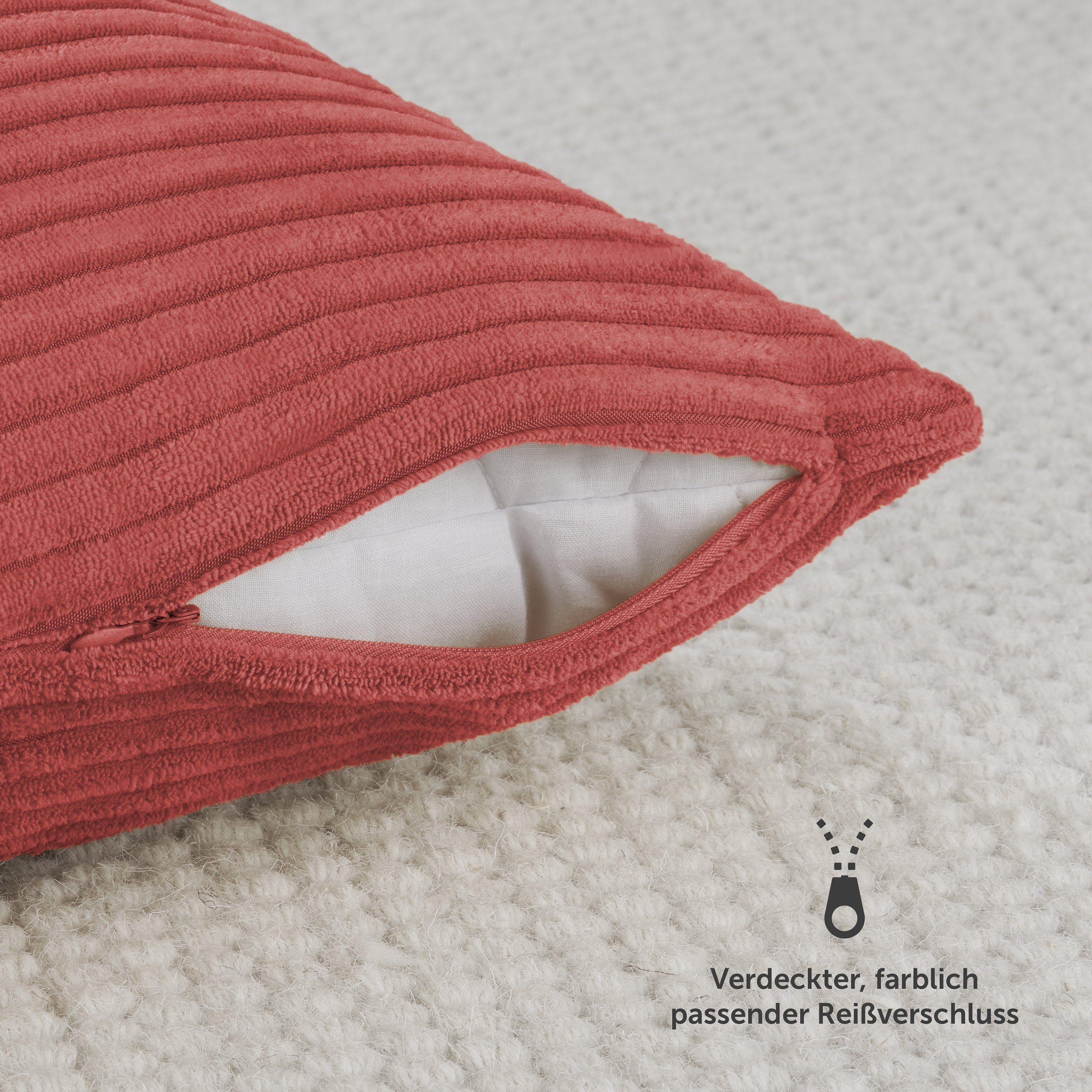 Blumtal Kissenhülle 2er Set Kissenbezug 40x40 cm– Kord Bezug, (2 Stück), we günstig online kaufen