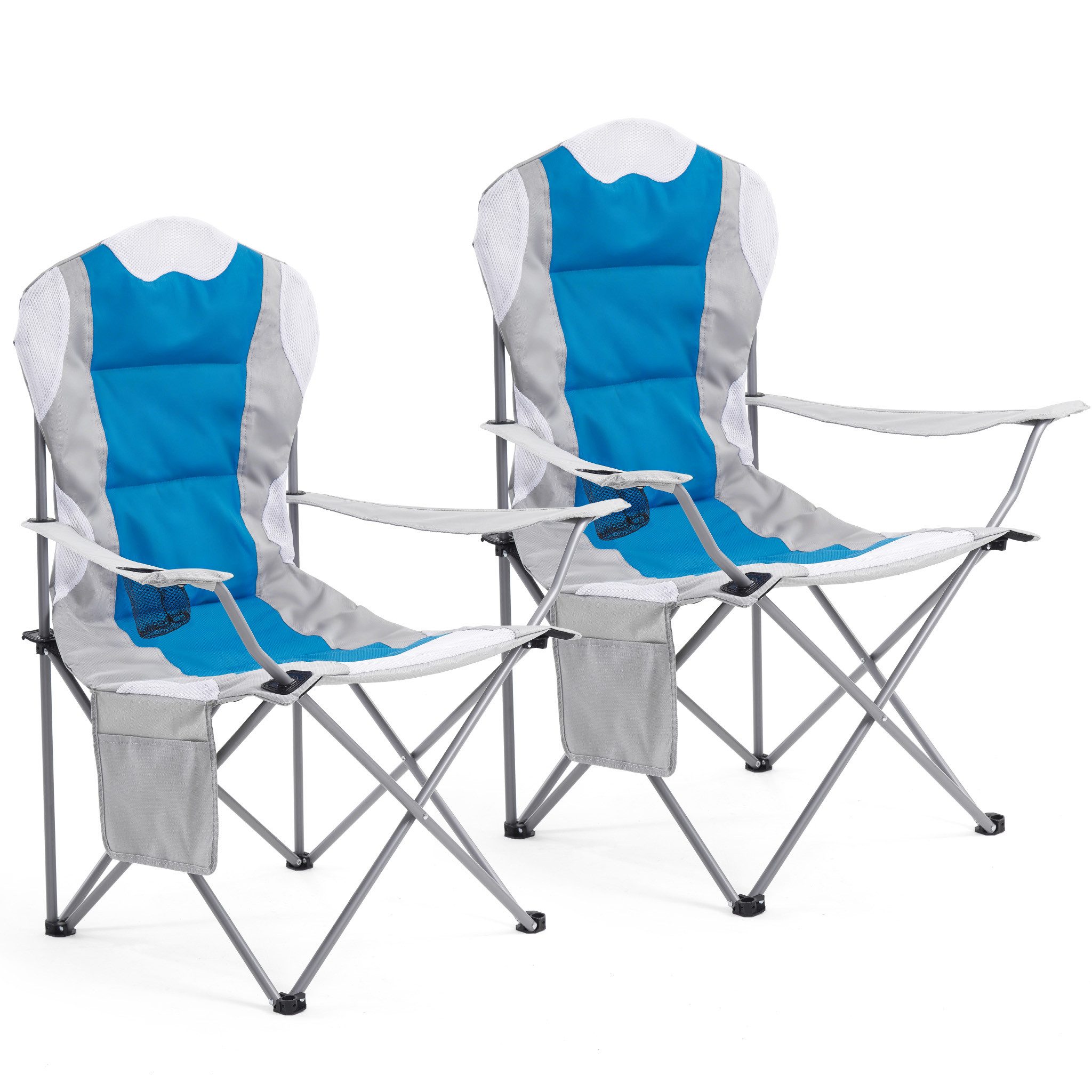 Mondeer Campingstuhl (2er Set) (2 St), Baumwollkissen tragbar