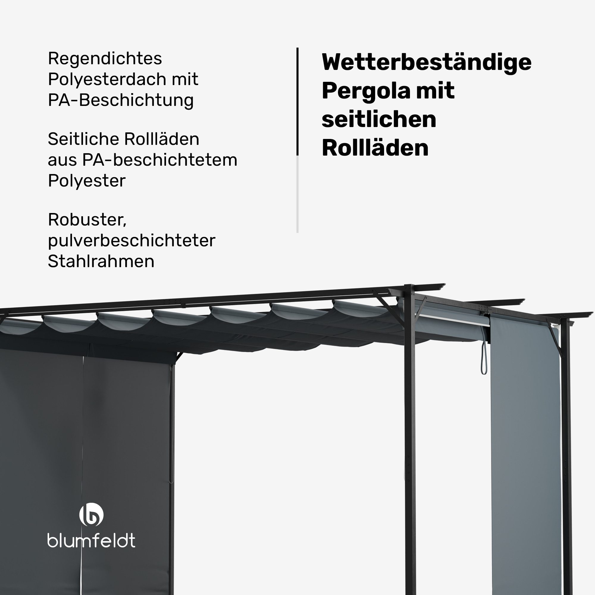 blumfeldt Pavillon Pantheon Robust, (Set), Pergola 3x4m pulverbeschichtet wetterfest Garten