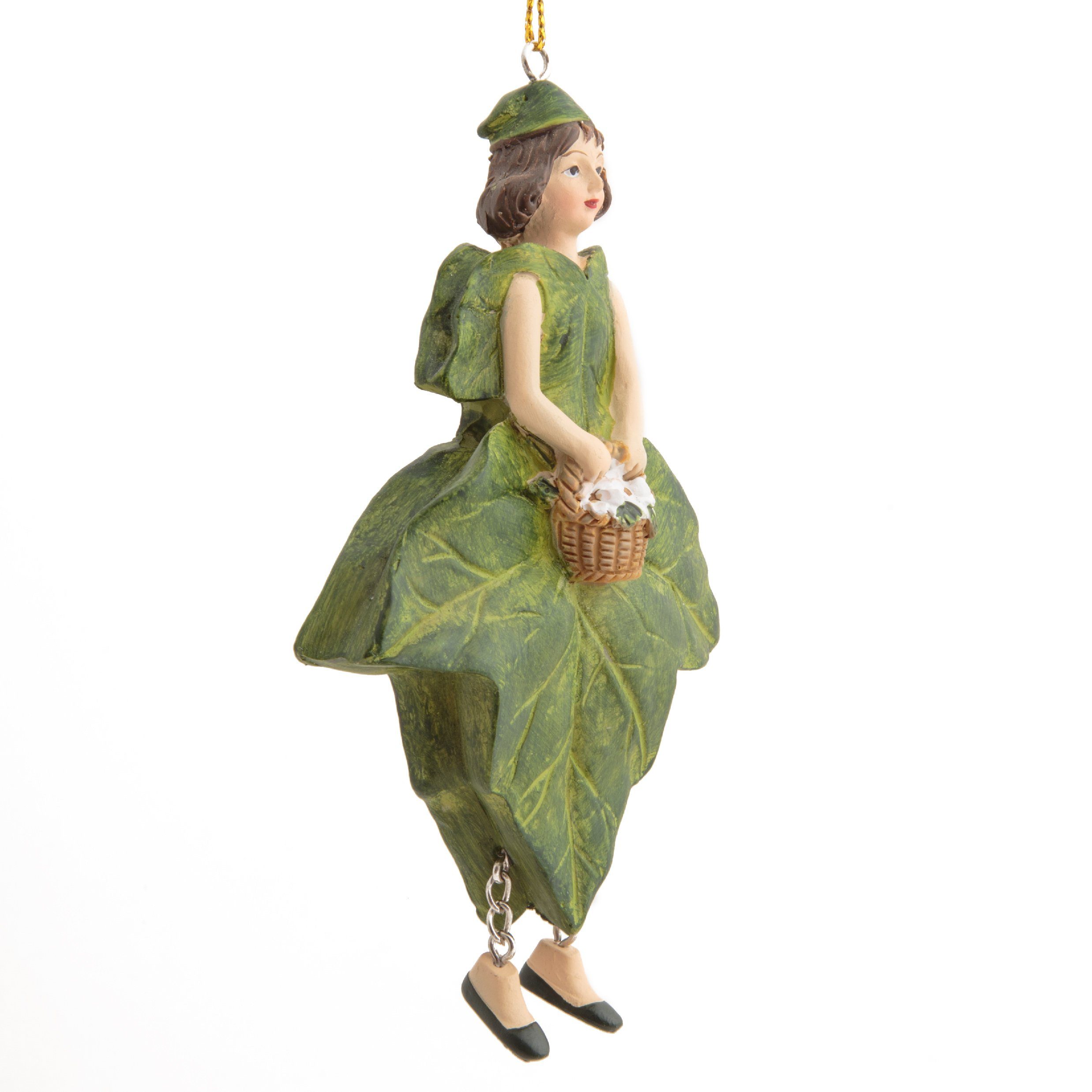 ROSEMARIE SCHULZ Heidelberg Dekofigur Blumenmädchen Efeu zum Hängen Dekohänger Blumen Deko-Objekt, Handbemalte Figur aus Polyresin